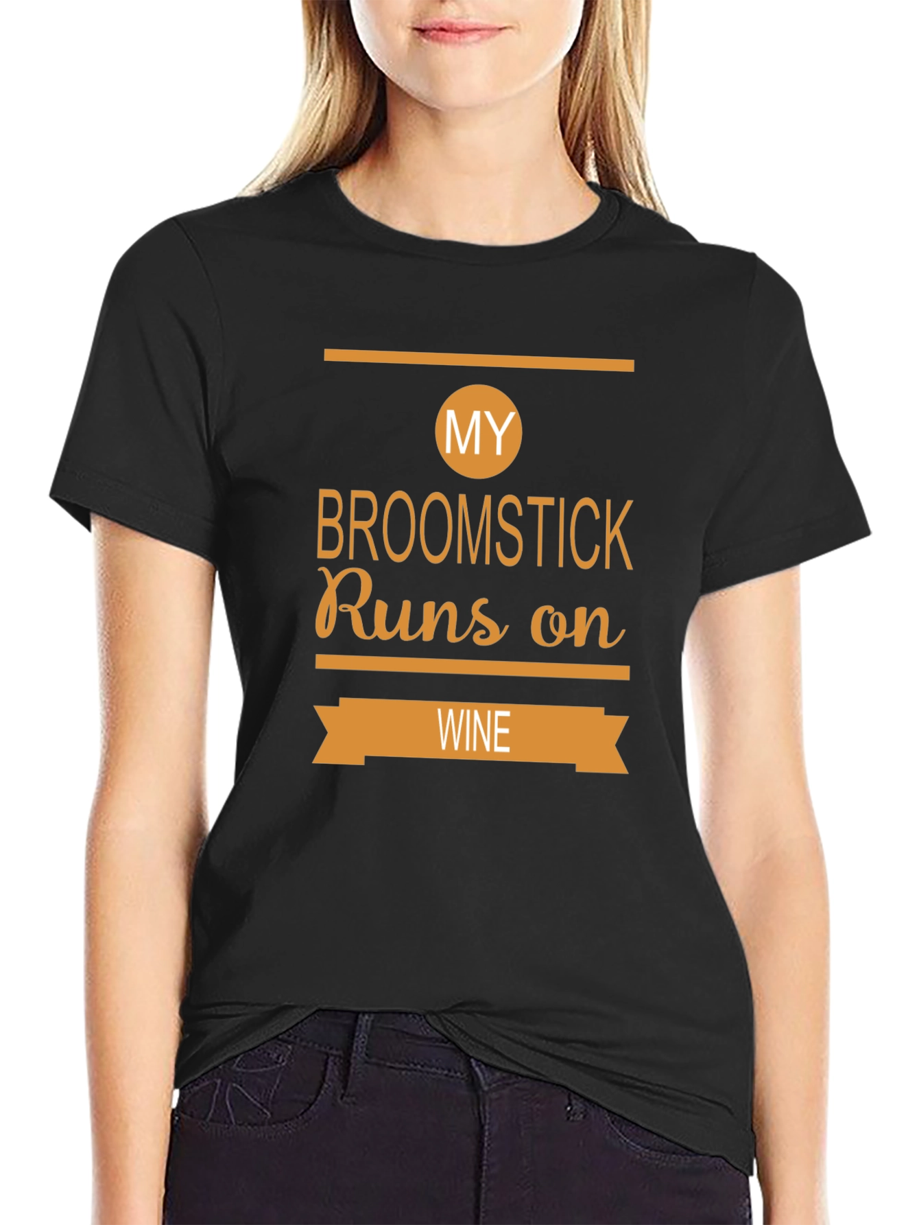 My Broomstick Runs On Wine - Funny T-Shirt
