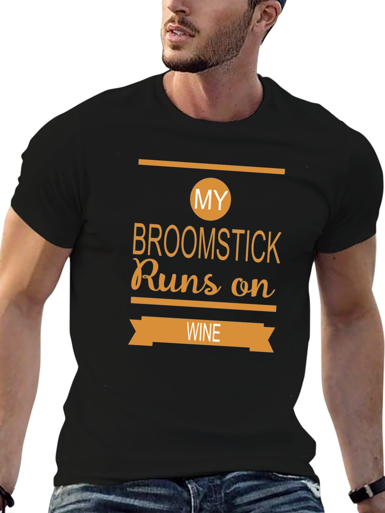 My Broomstick Runs On Wine - Funny T-Shirt