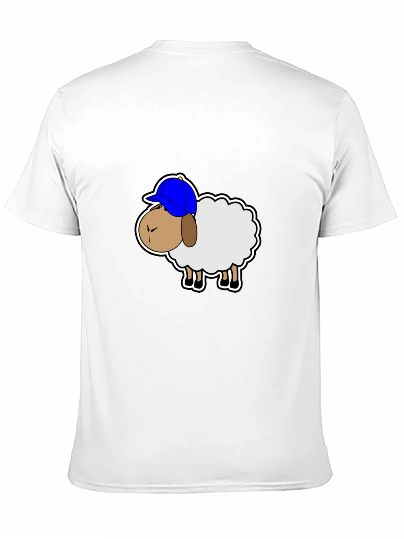Funny Sheep with Hat Graphic Tee - Black