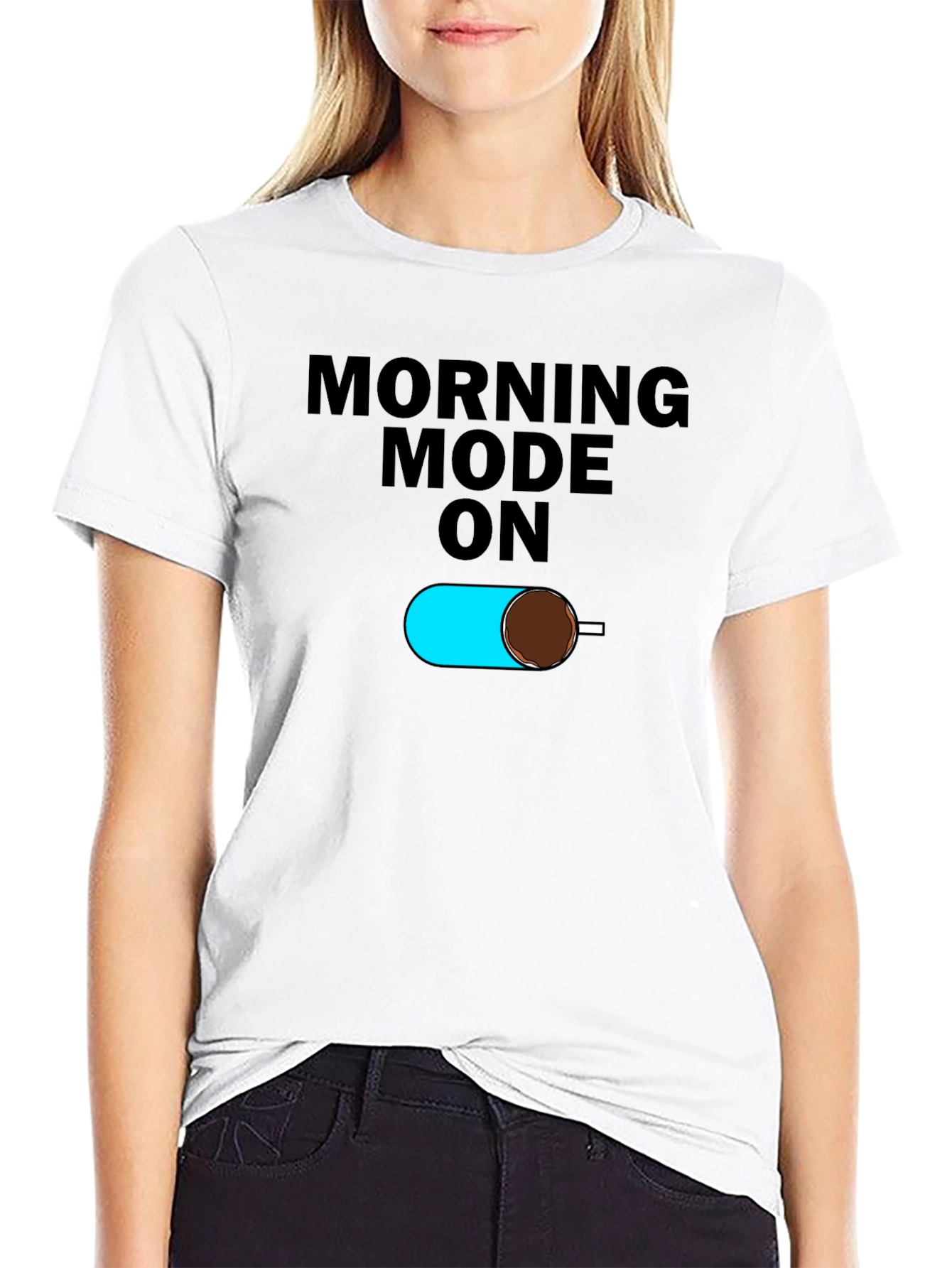 Morning Mode On Black T-Shirt