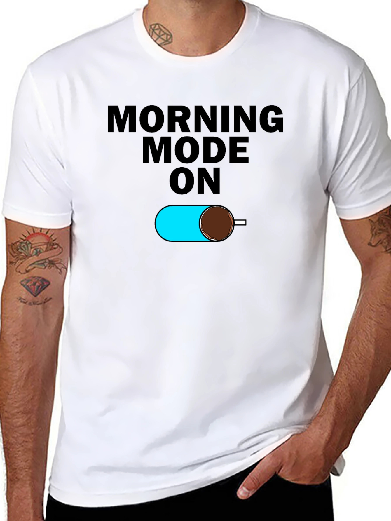 Morning Mode On Black T-Shirt
