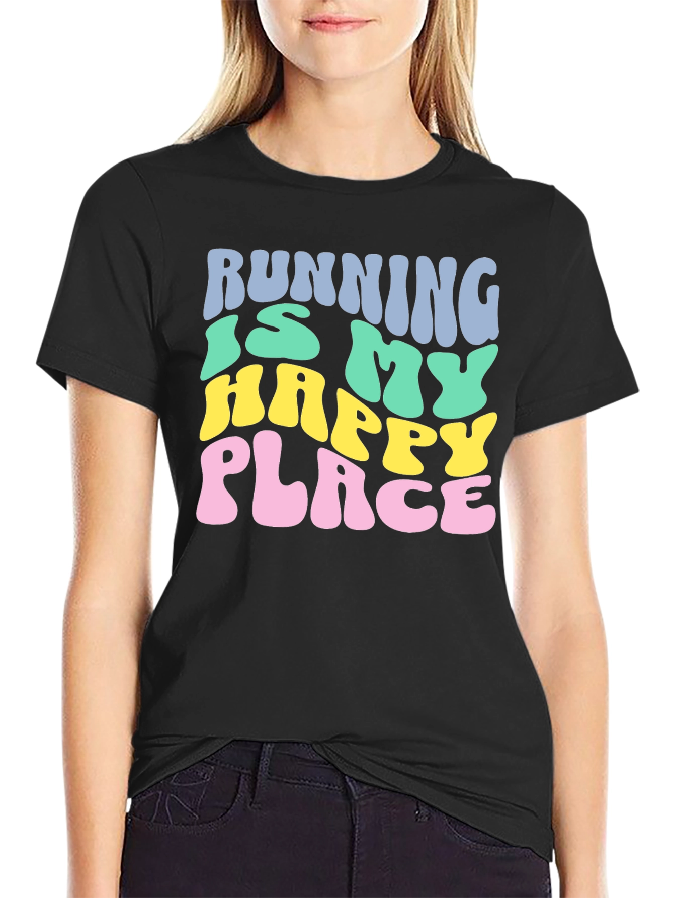 Running is My Happy Place Graphic T-Shirt