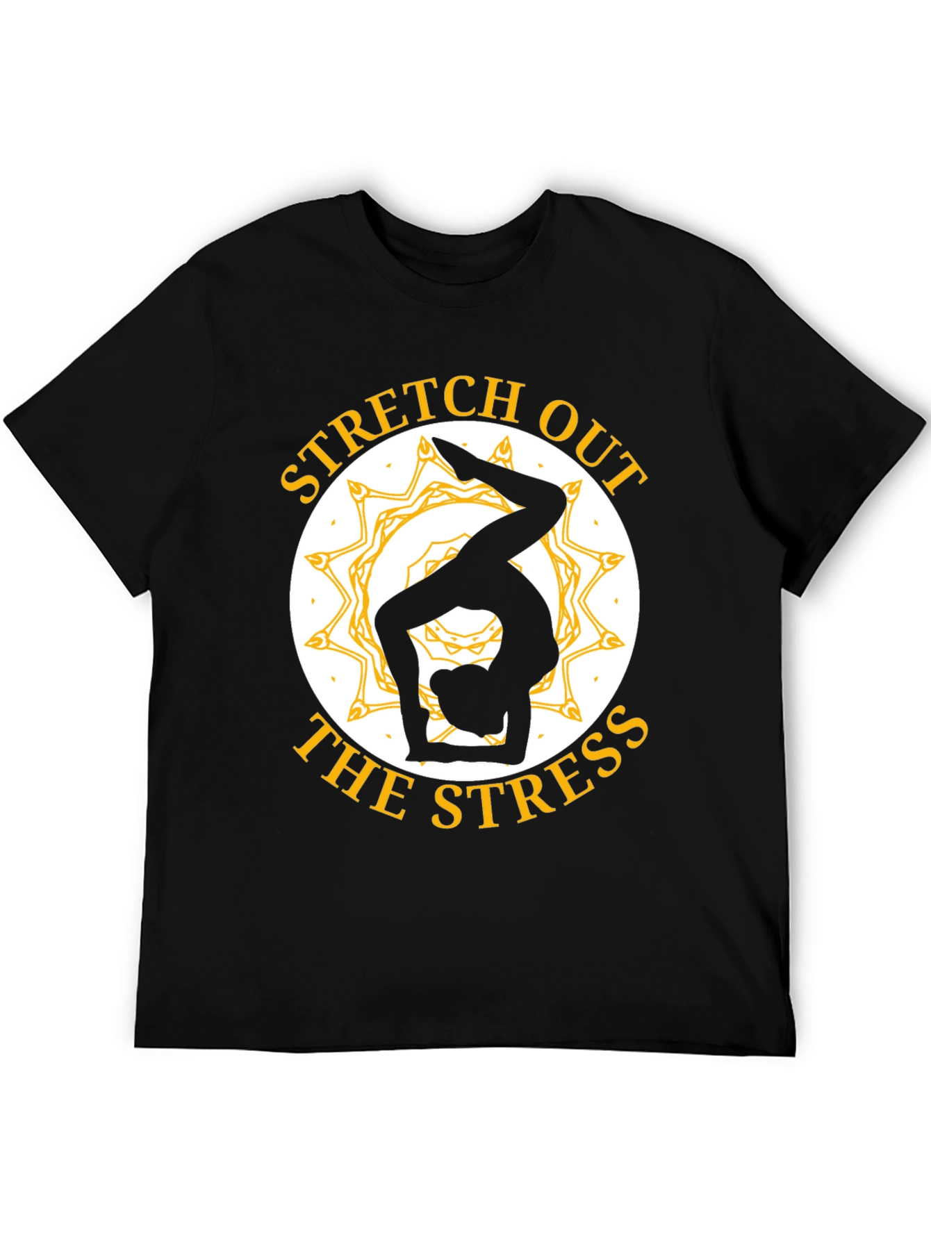 Stretch Out Stress Yoga T-Shirt - Black
