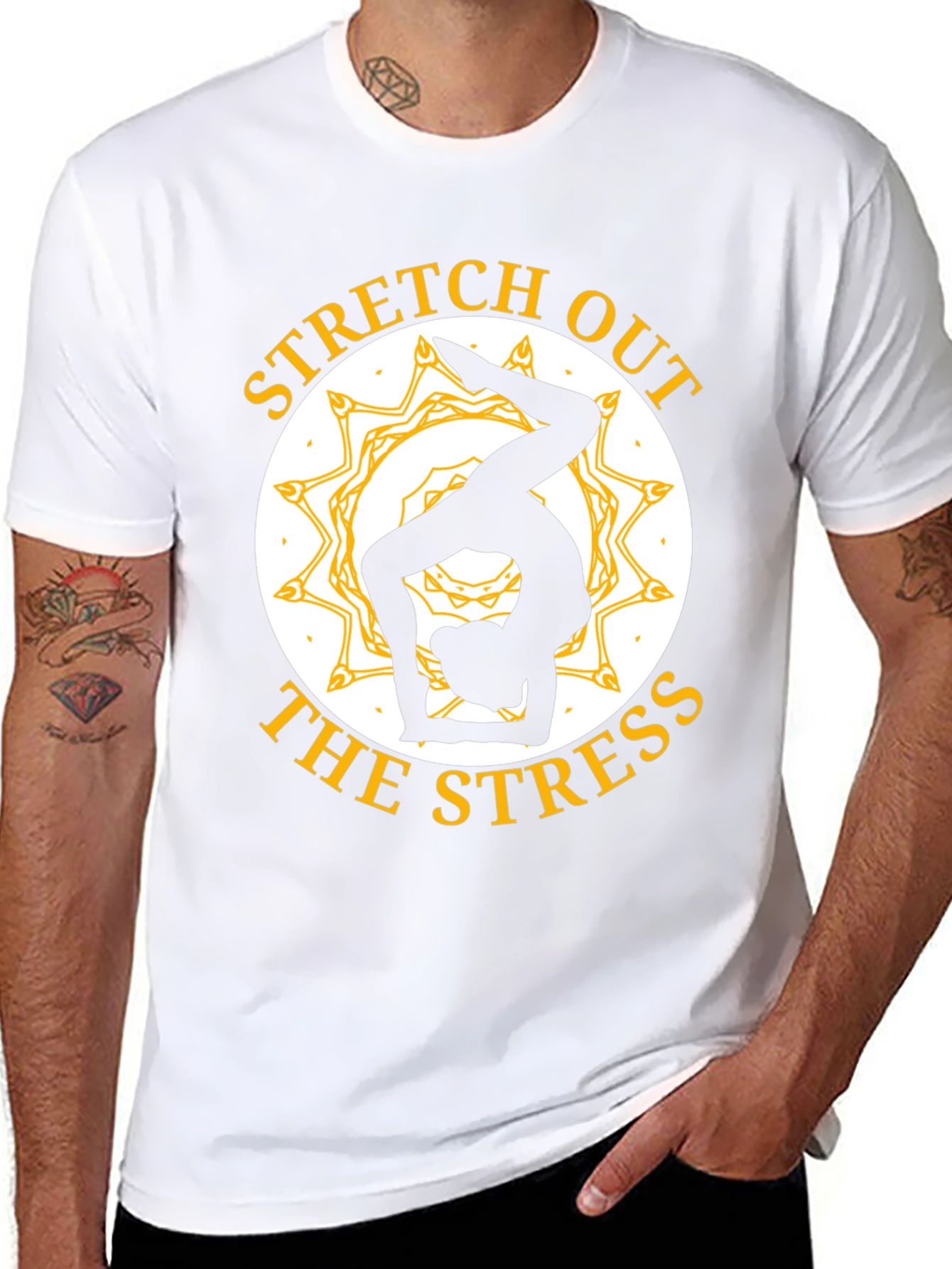 Stretch Out Stress Yoga T-Shirt - Black