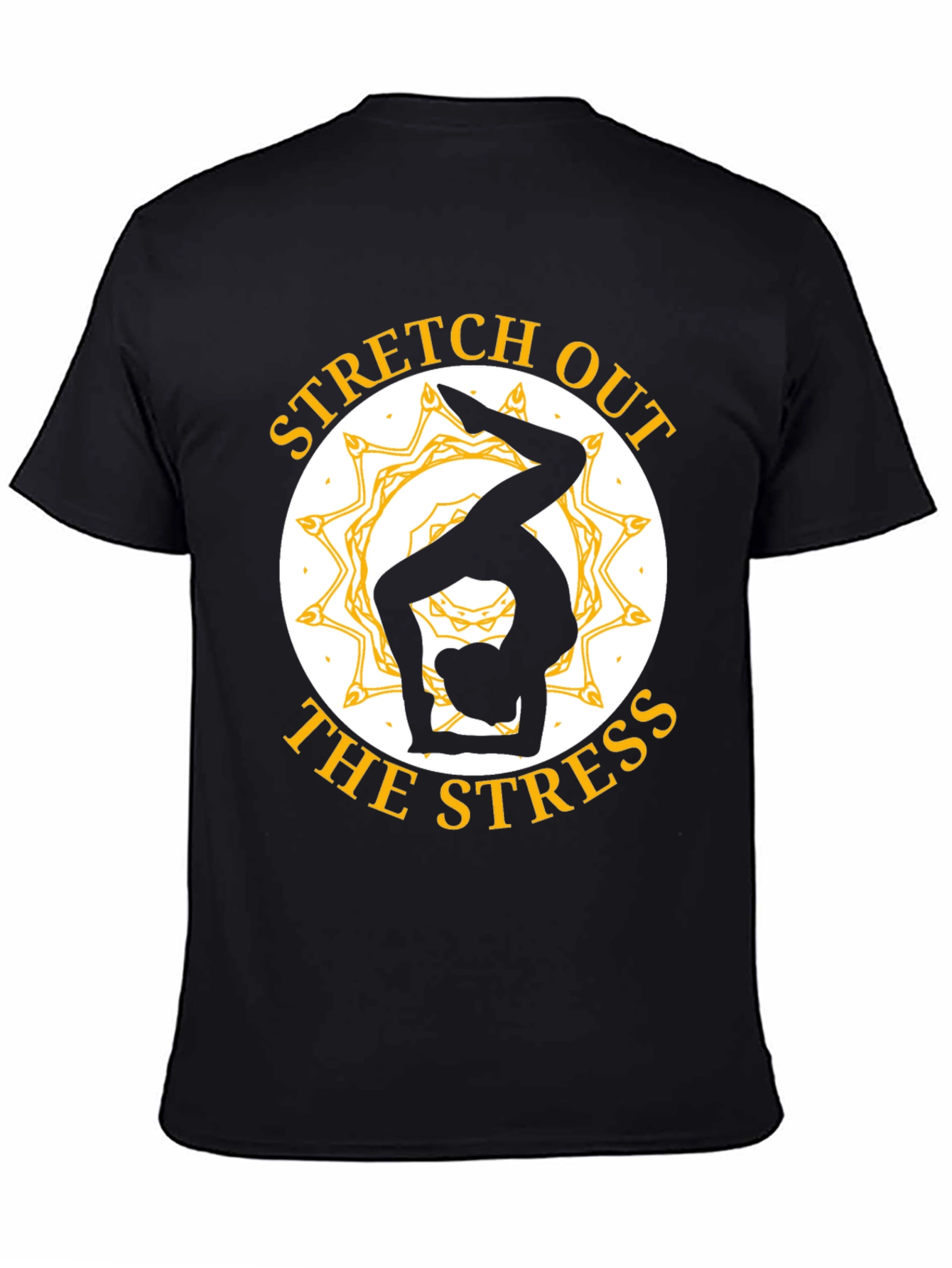 Stretch Out Stress Yoga T-Shirt - Black