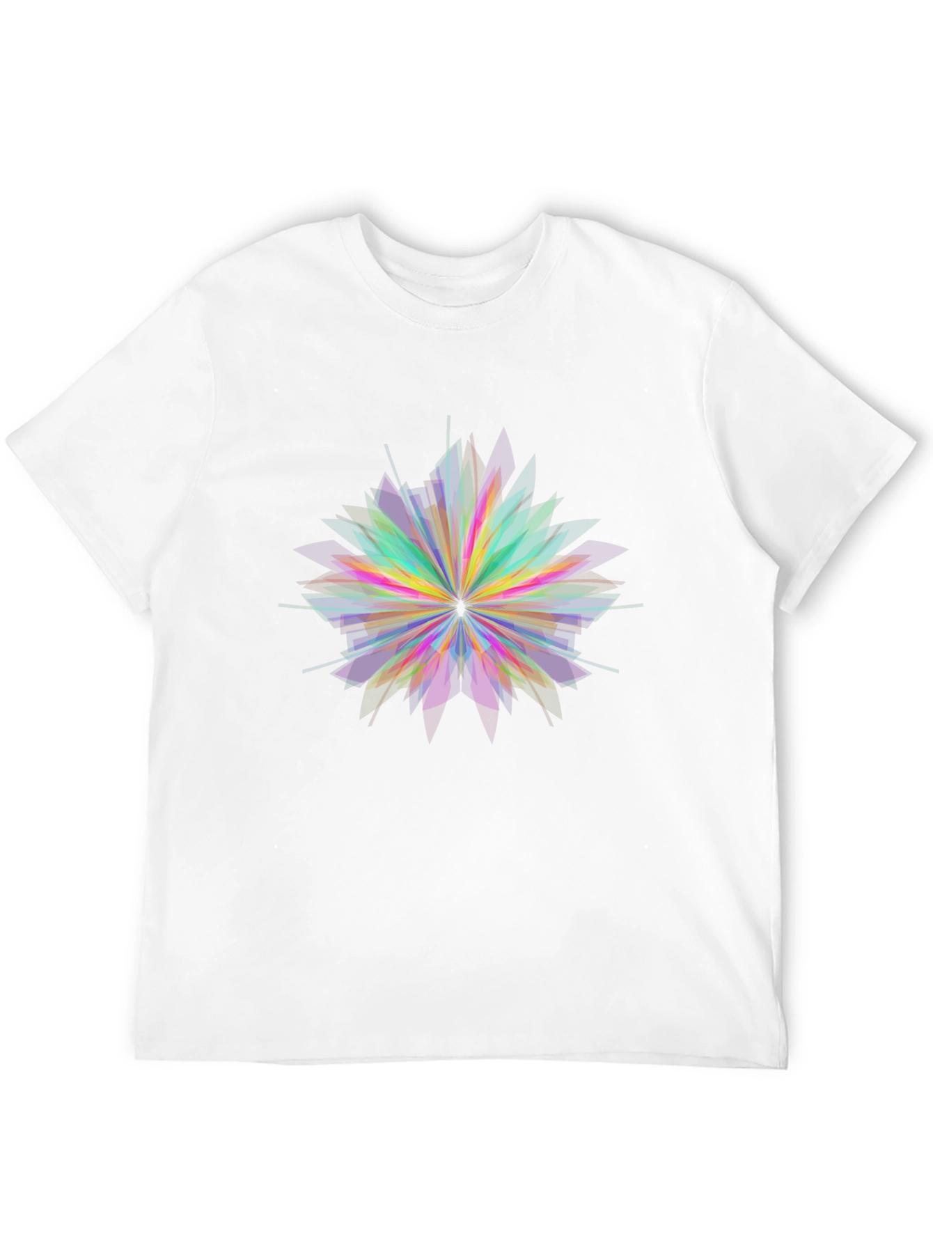Geometric Flower Graphic Black T-Shirt