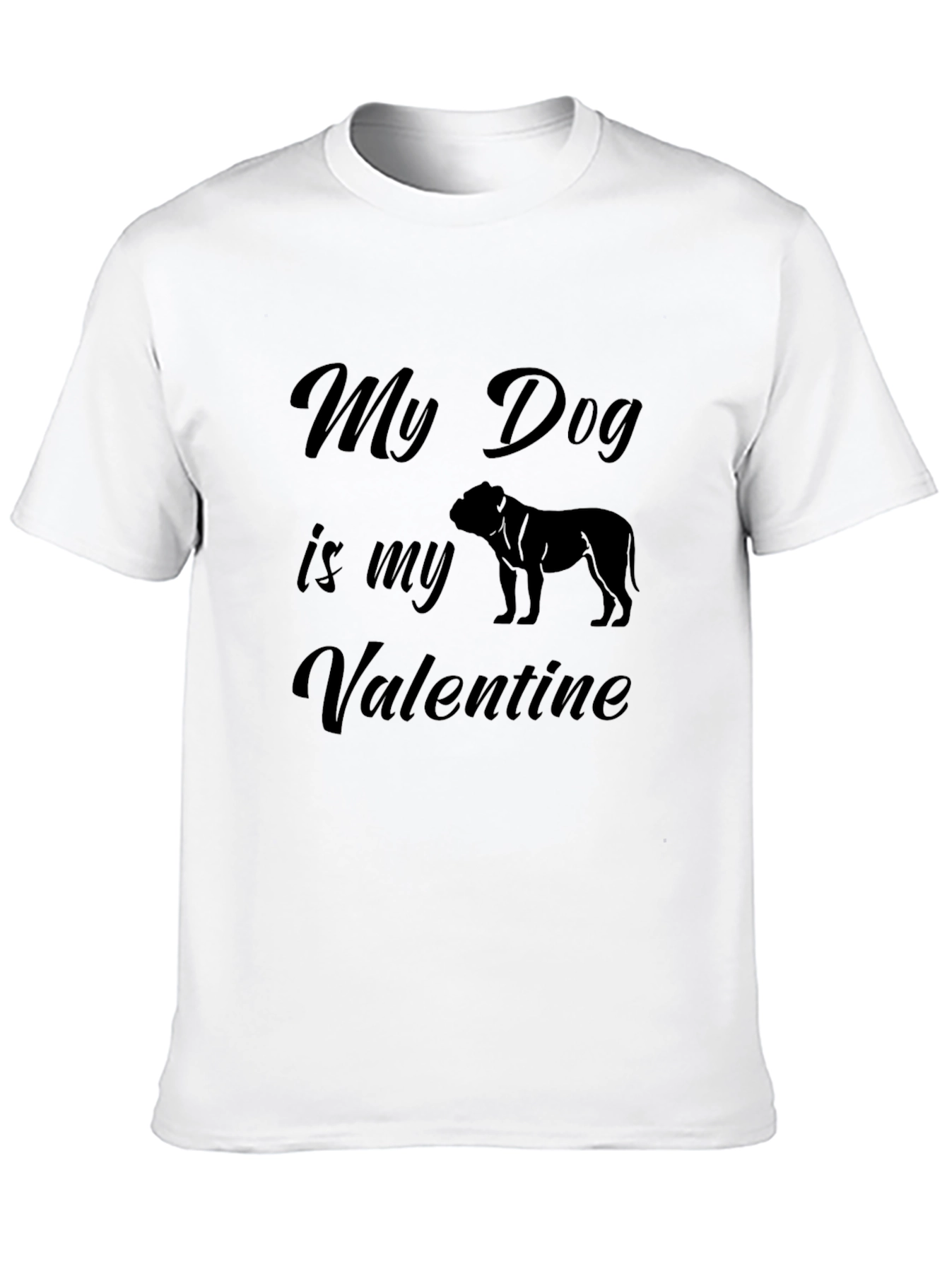 My Dog is My Valentine Black T-Shirt