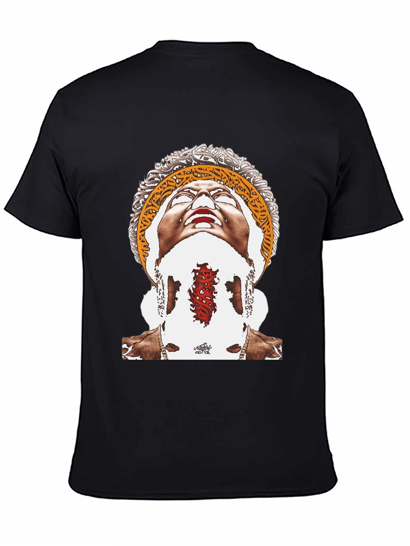 Unique Graphic Print Black Tee