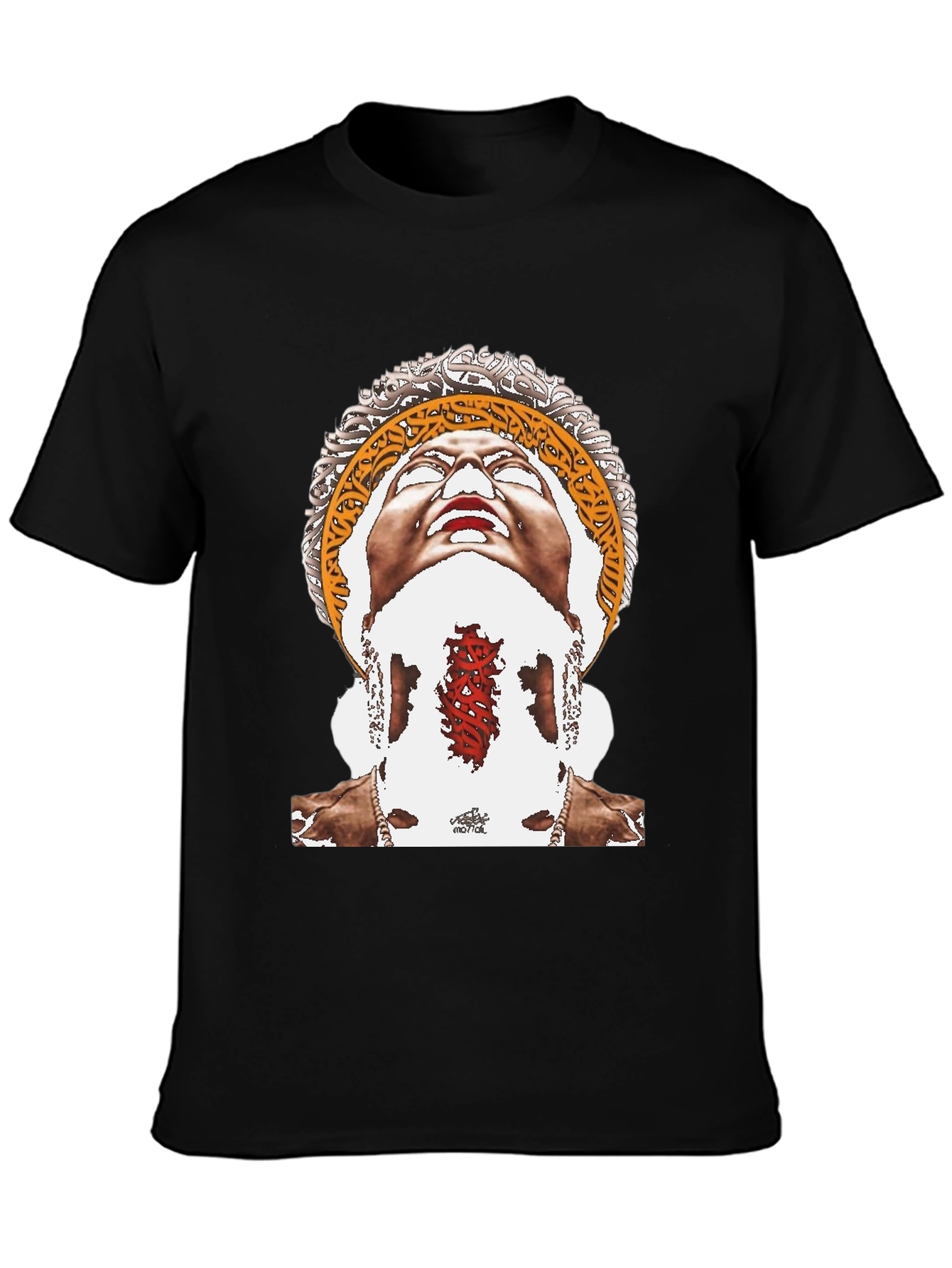 Unique Graphic Print Black Tee