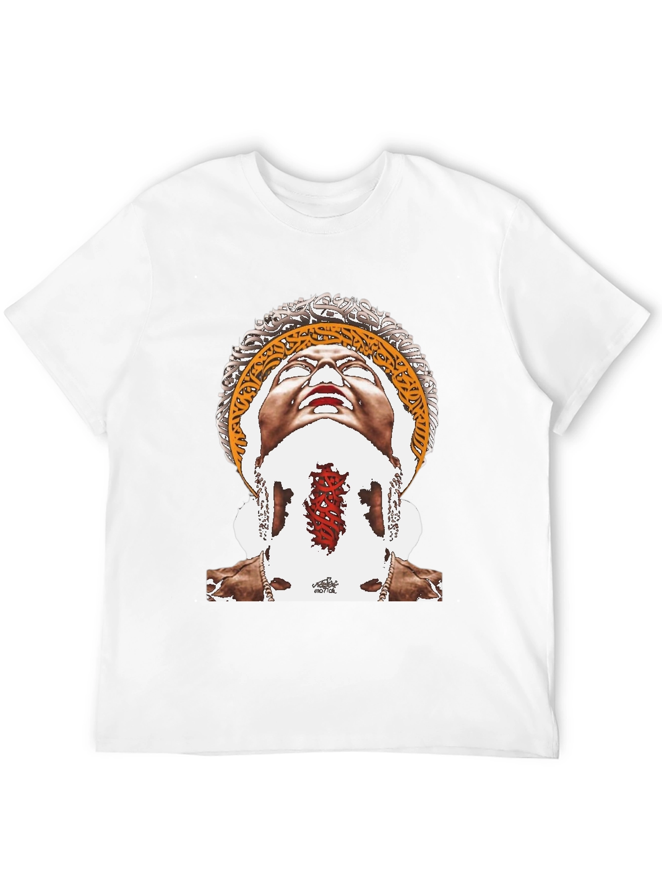 Unique Graphic Print Black Tee