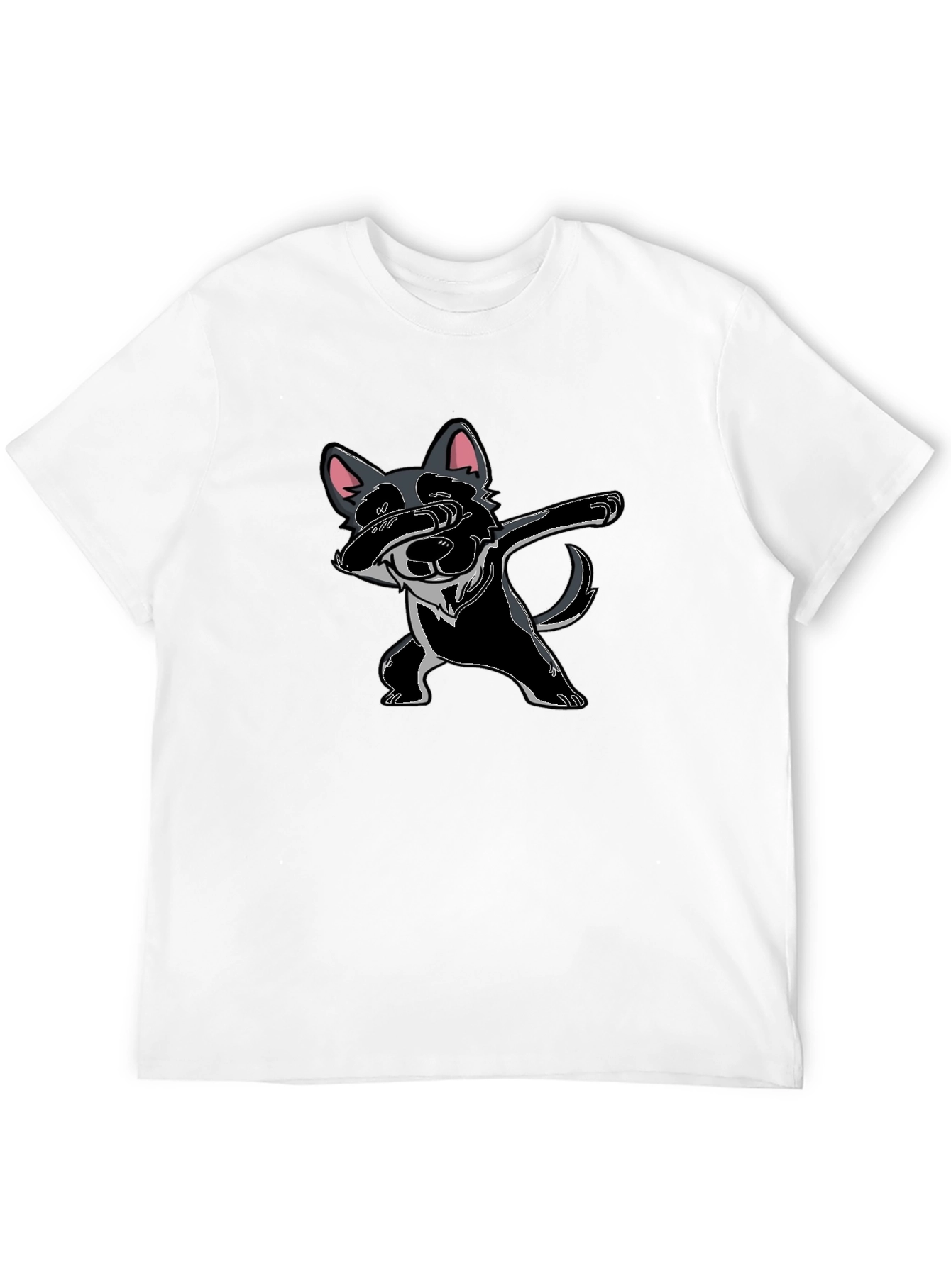 Dabbing Dog Graphic Tee - Black Cotton Comfort
