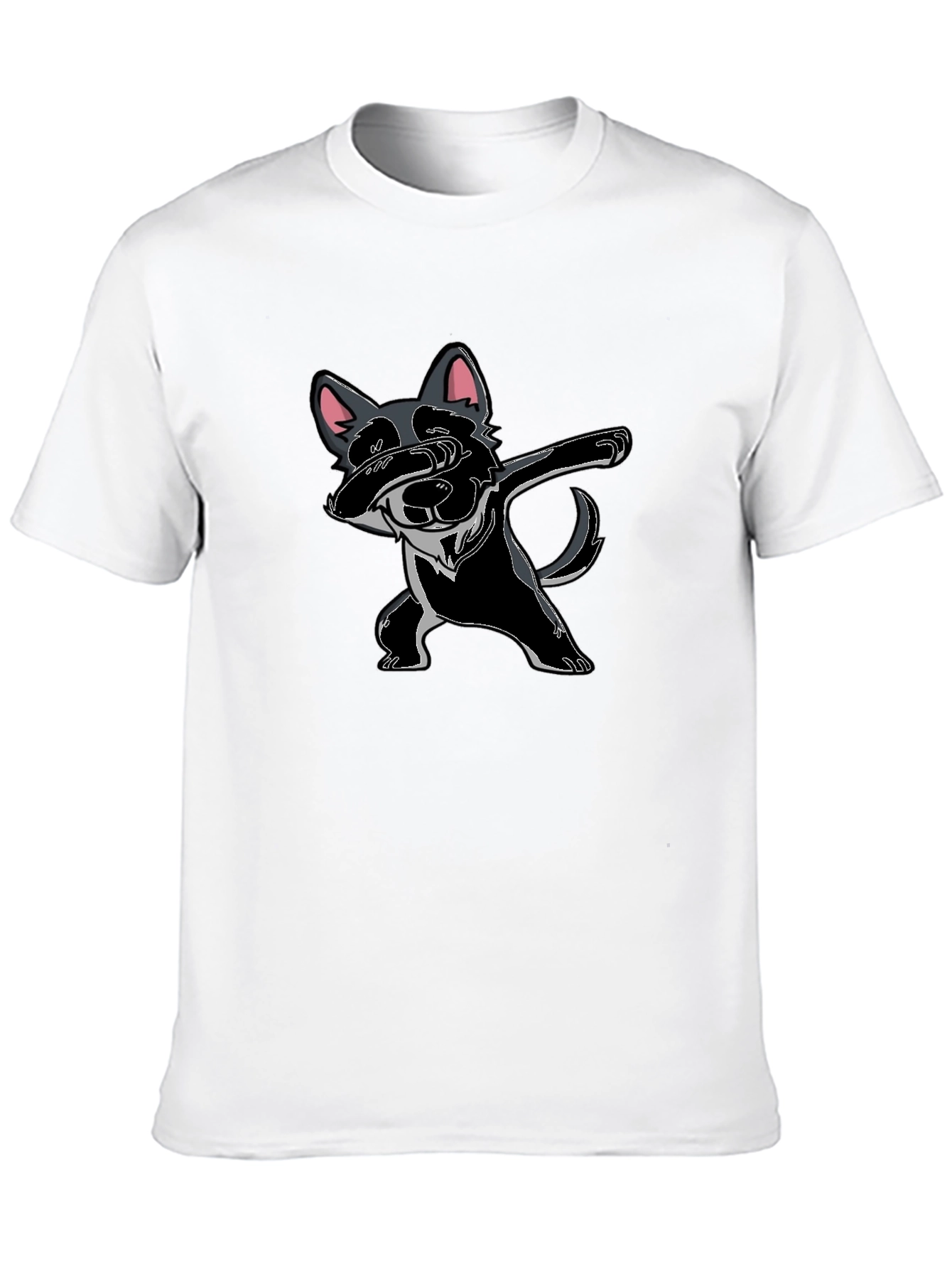 Dabbing Dog Graphic Tee - Black Cotton Comfort