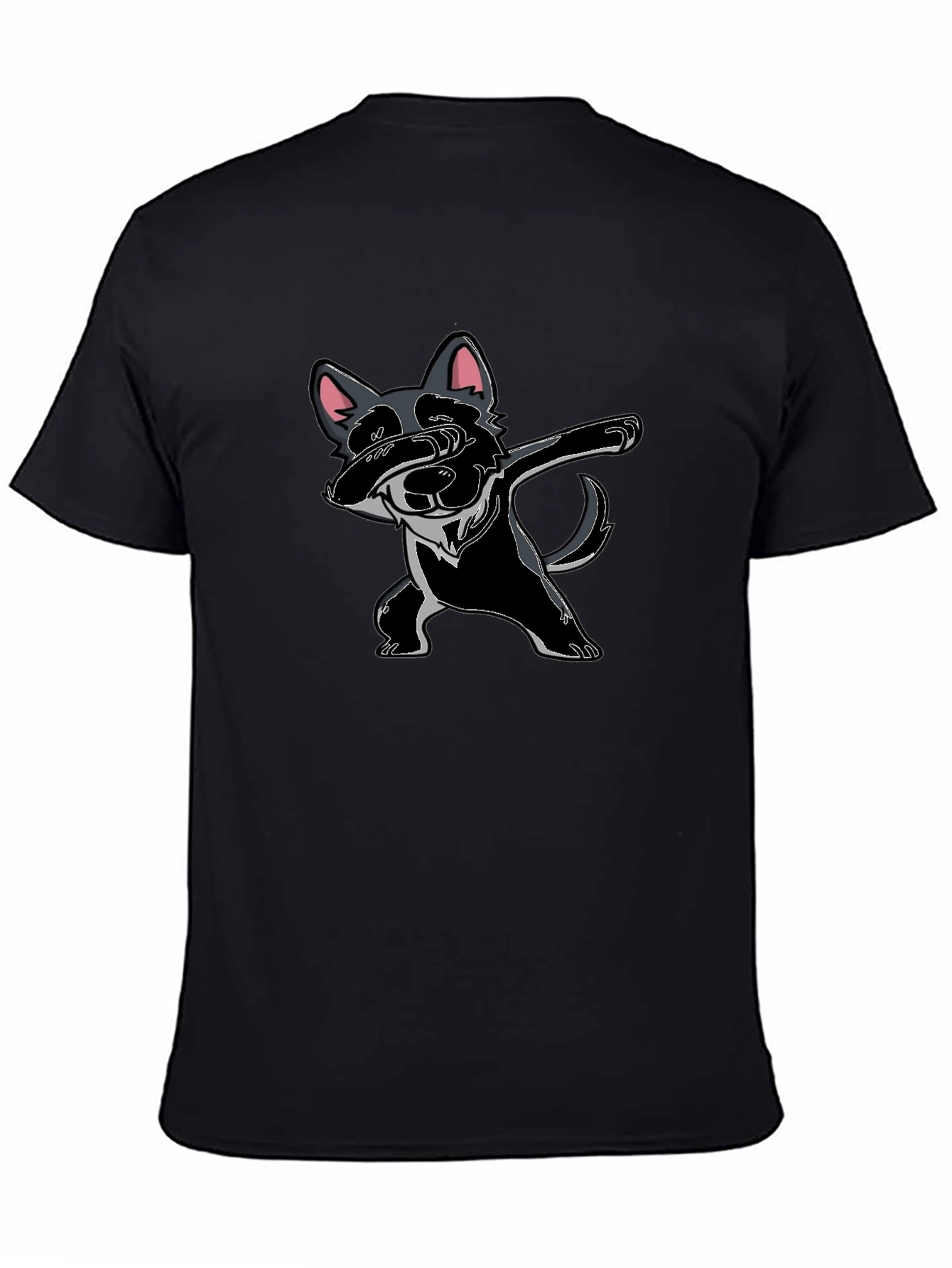 Dabbing Dog Graphic Tee - Black Cotton Comfort