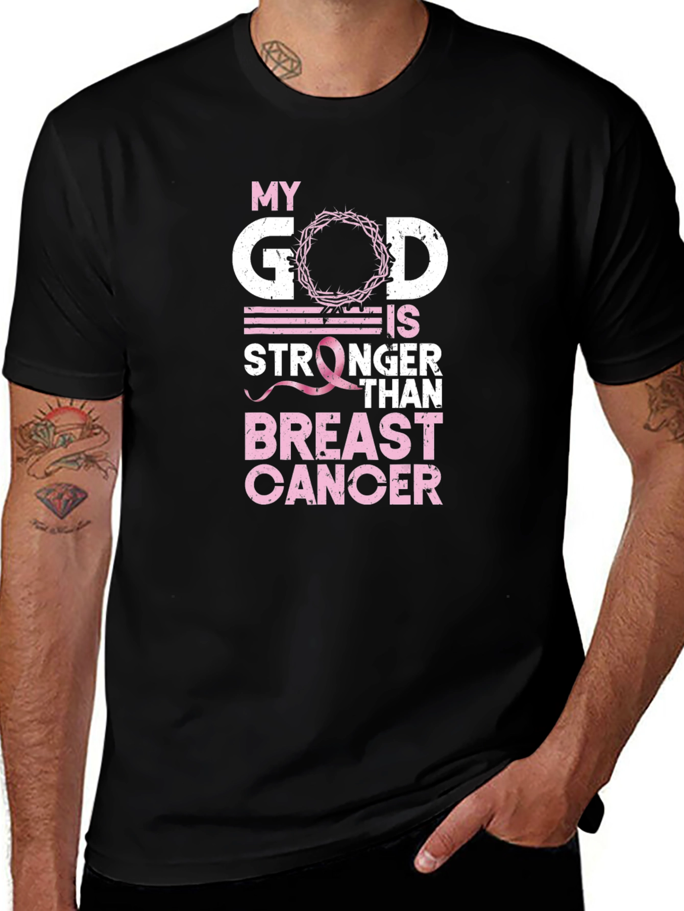 My God is Stronger Than Breast Cancer Awareness T-Shirt