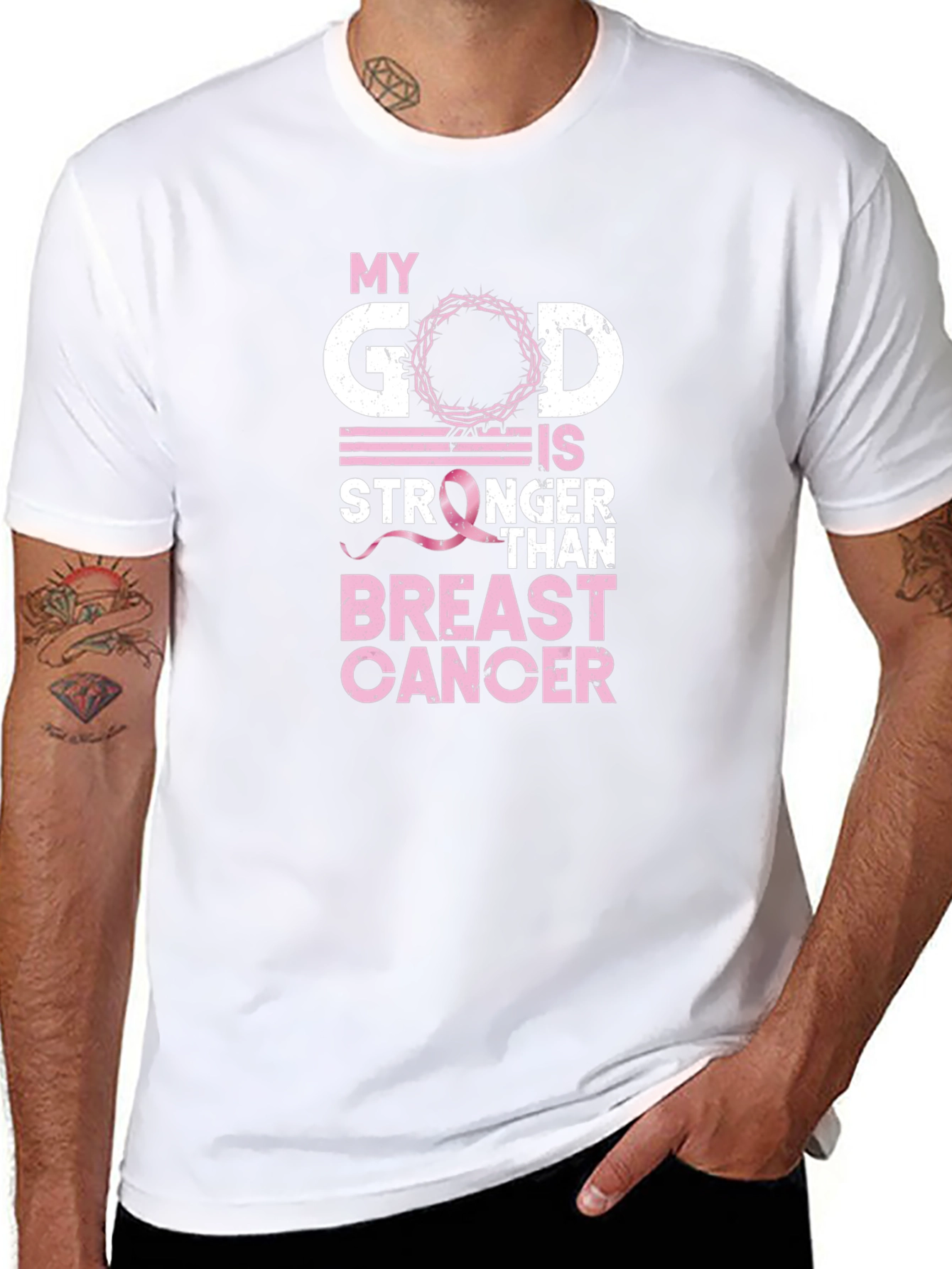 My God is Stronger Than Breast Cancer Awareness T-Shirt