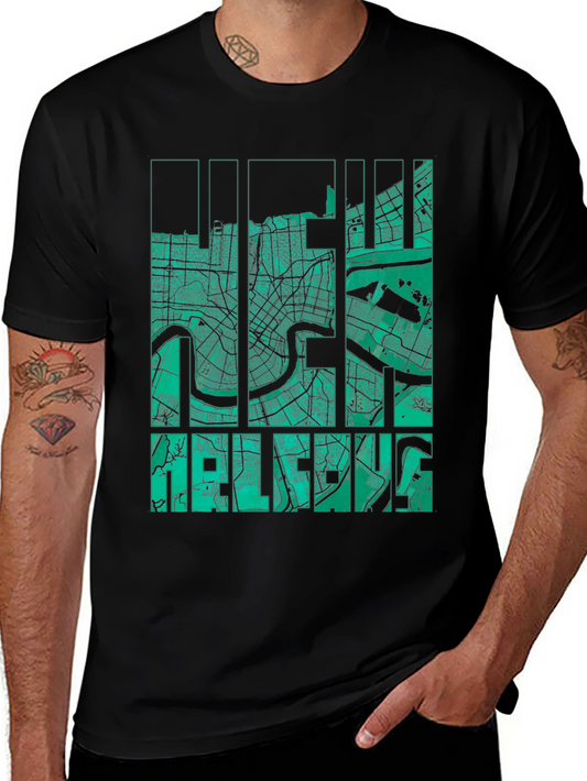 New Orleans Map Graphic Print Tee