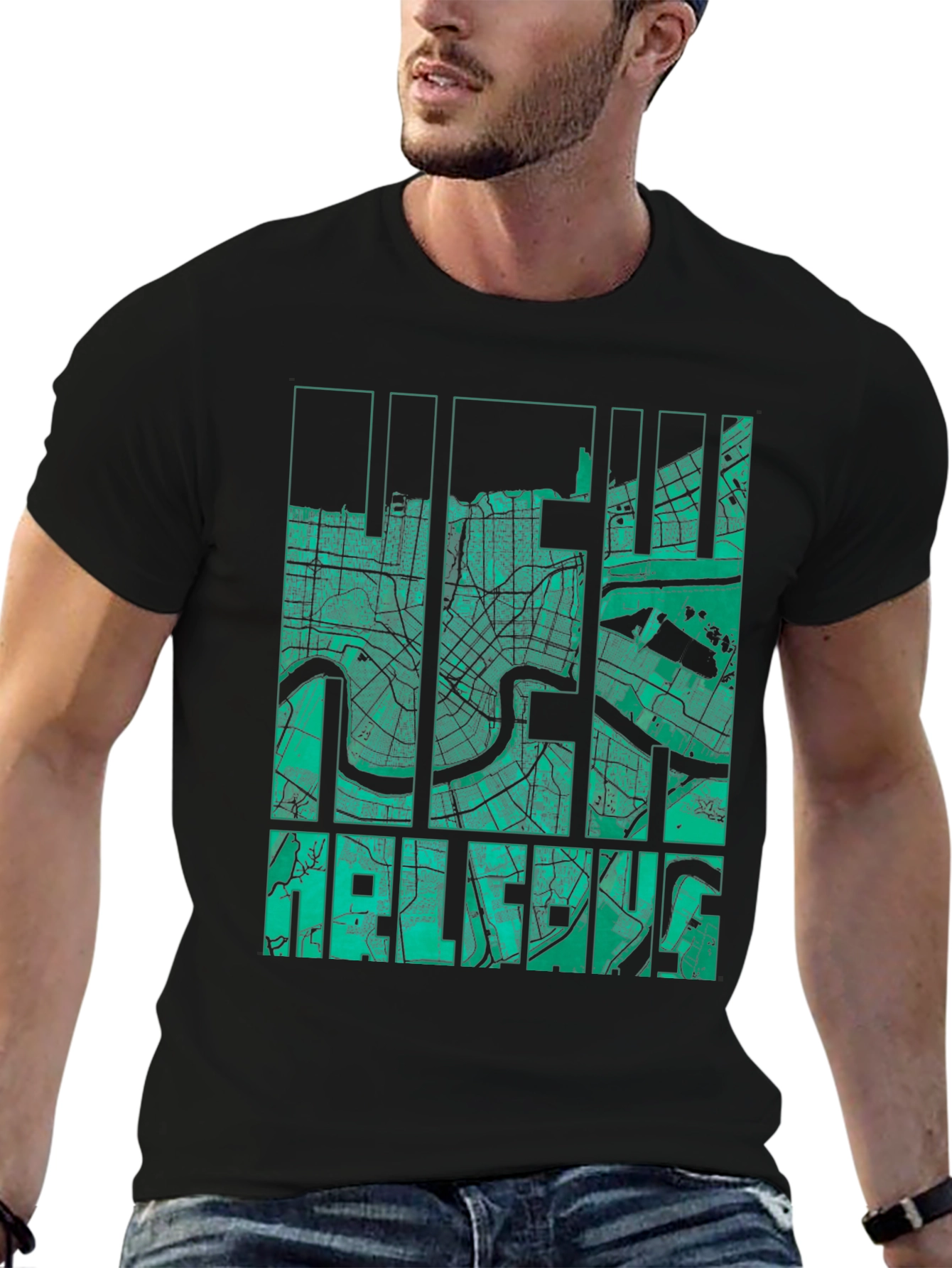 New Orleans Map Graphic Print Tee
