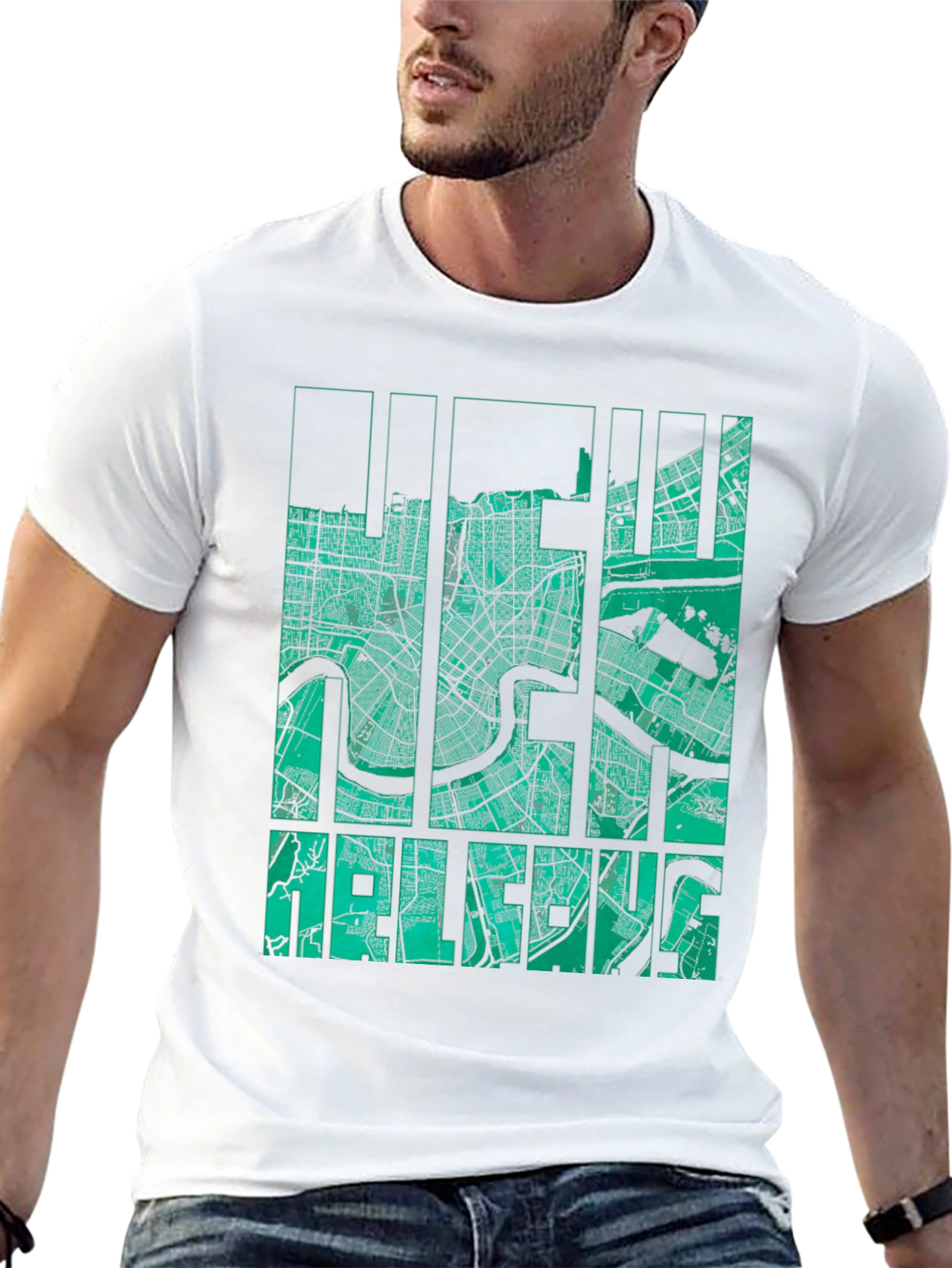 New Orleans Map Graphic Print Tee