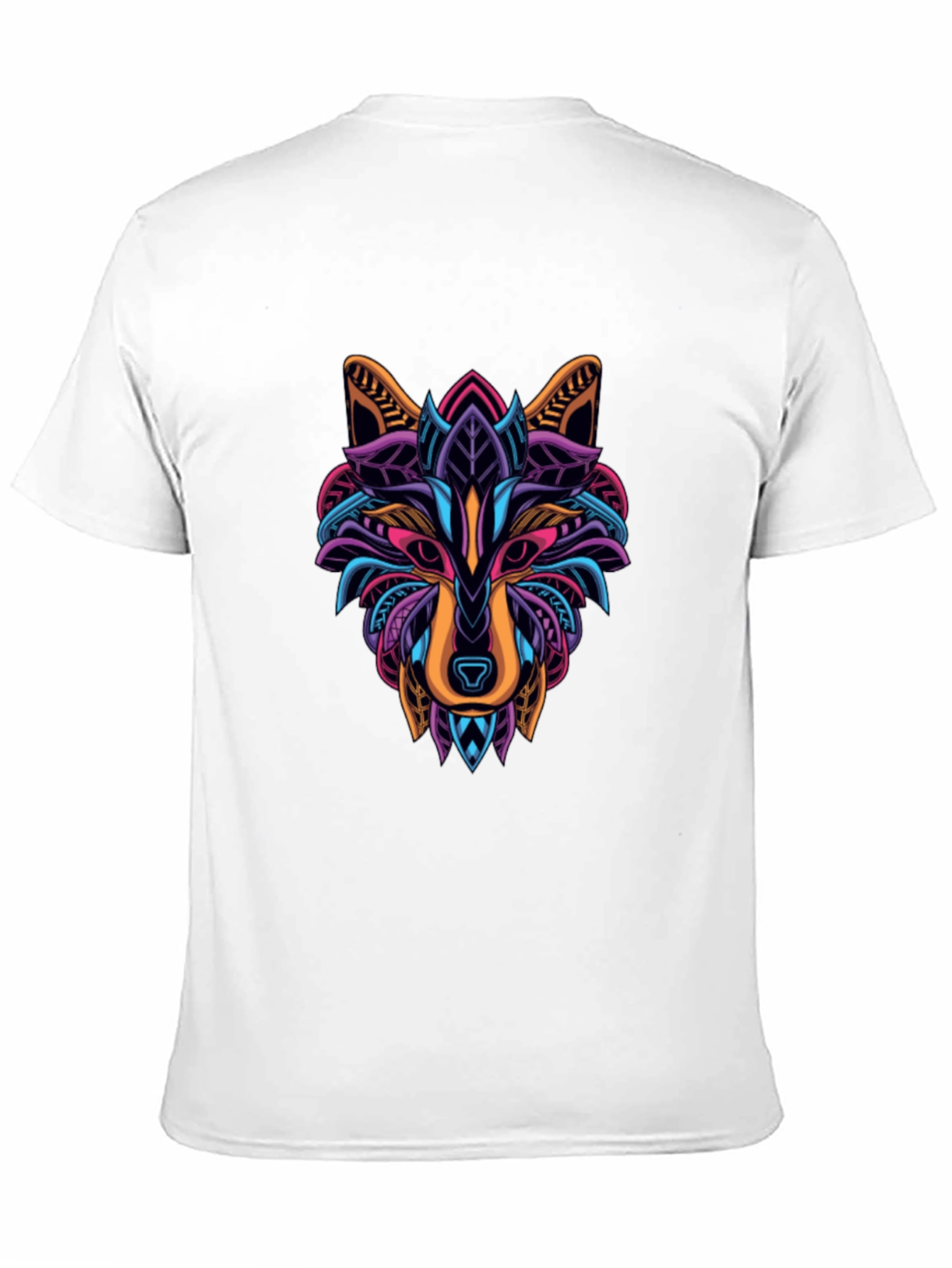 Vibrant Wolf Graphic T-Shirt - Mens Black Tee