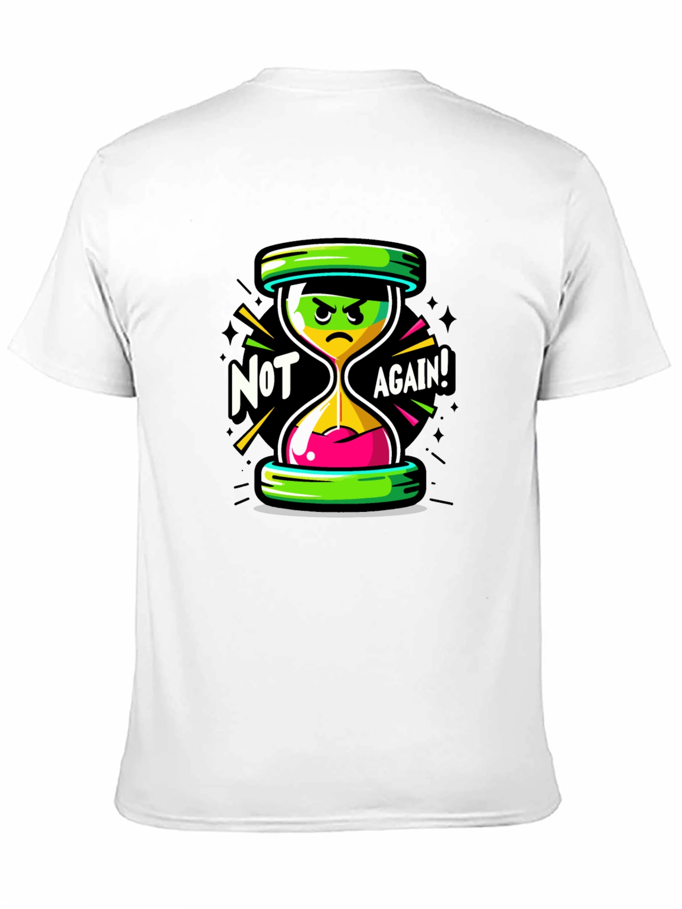 Not Again! Graphic Print Black T-Shirt