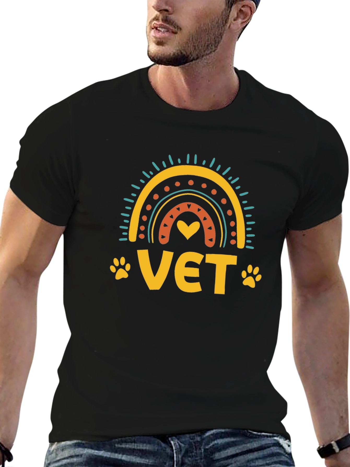 Vet Rainbow Graphic Tee - Animal Lover T-Shirt
