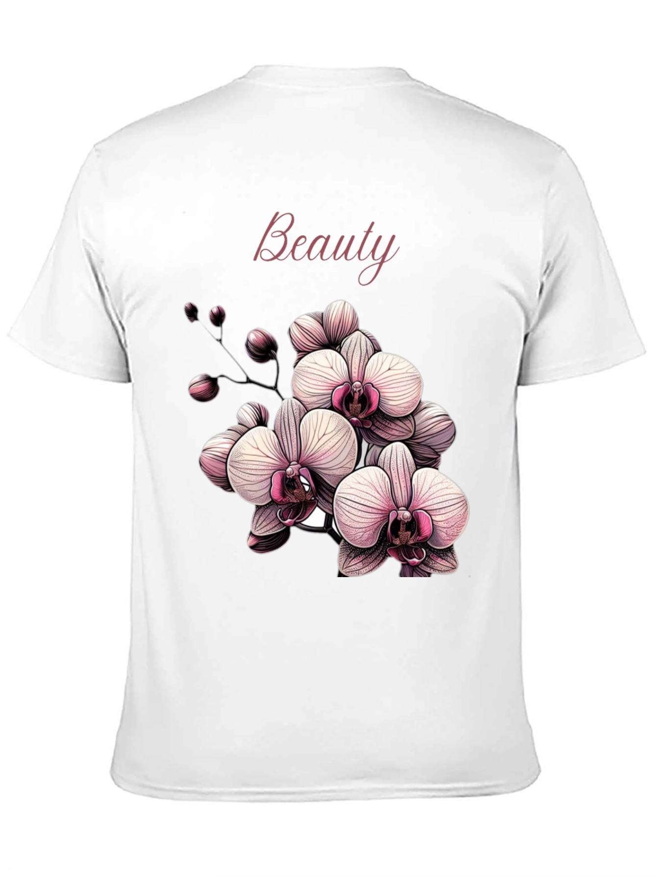 Beauty Orchid Graphic Black T-Shirt