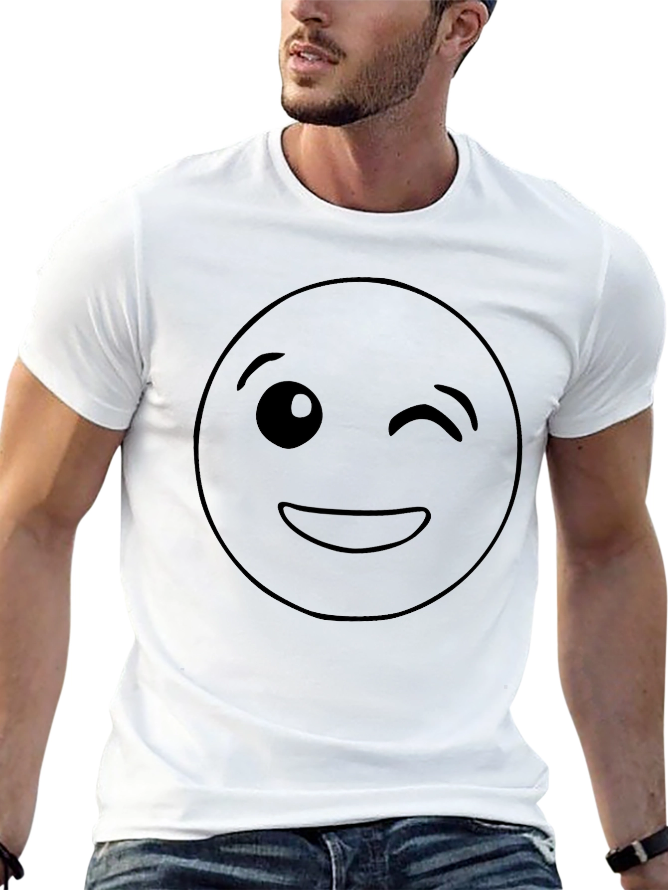Winking Emoji Black T-Shirt - Express Yourself!