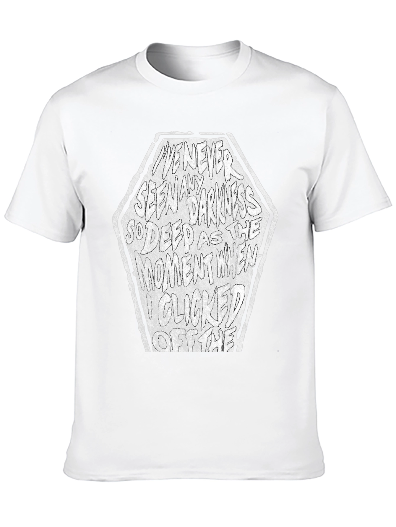 Dark Text Graphic Tee - Coffin Shape