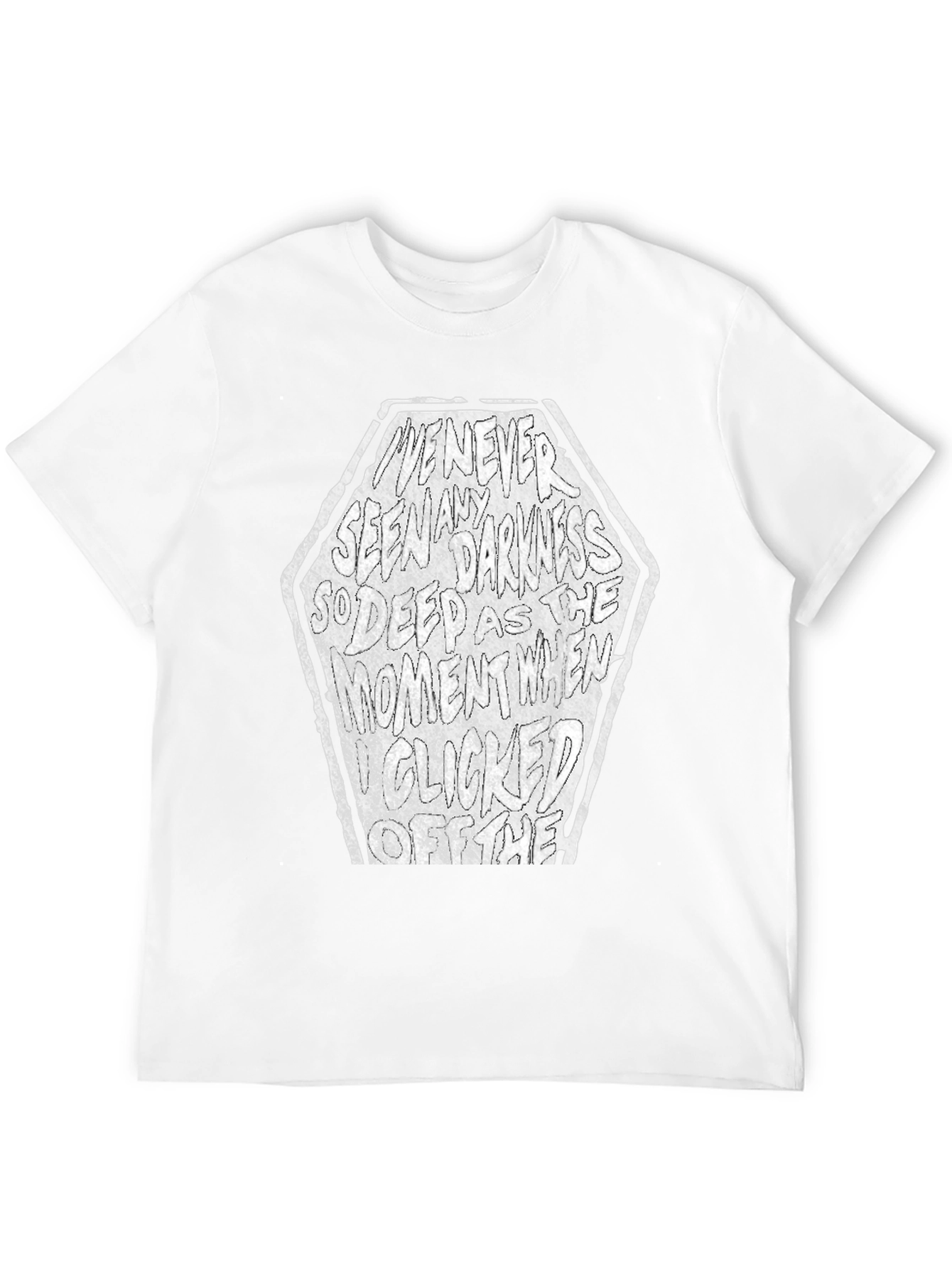 Dark Text Graphic Tee - Coffin Shape