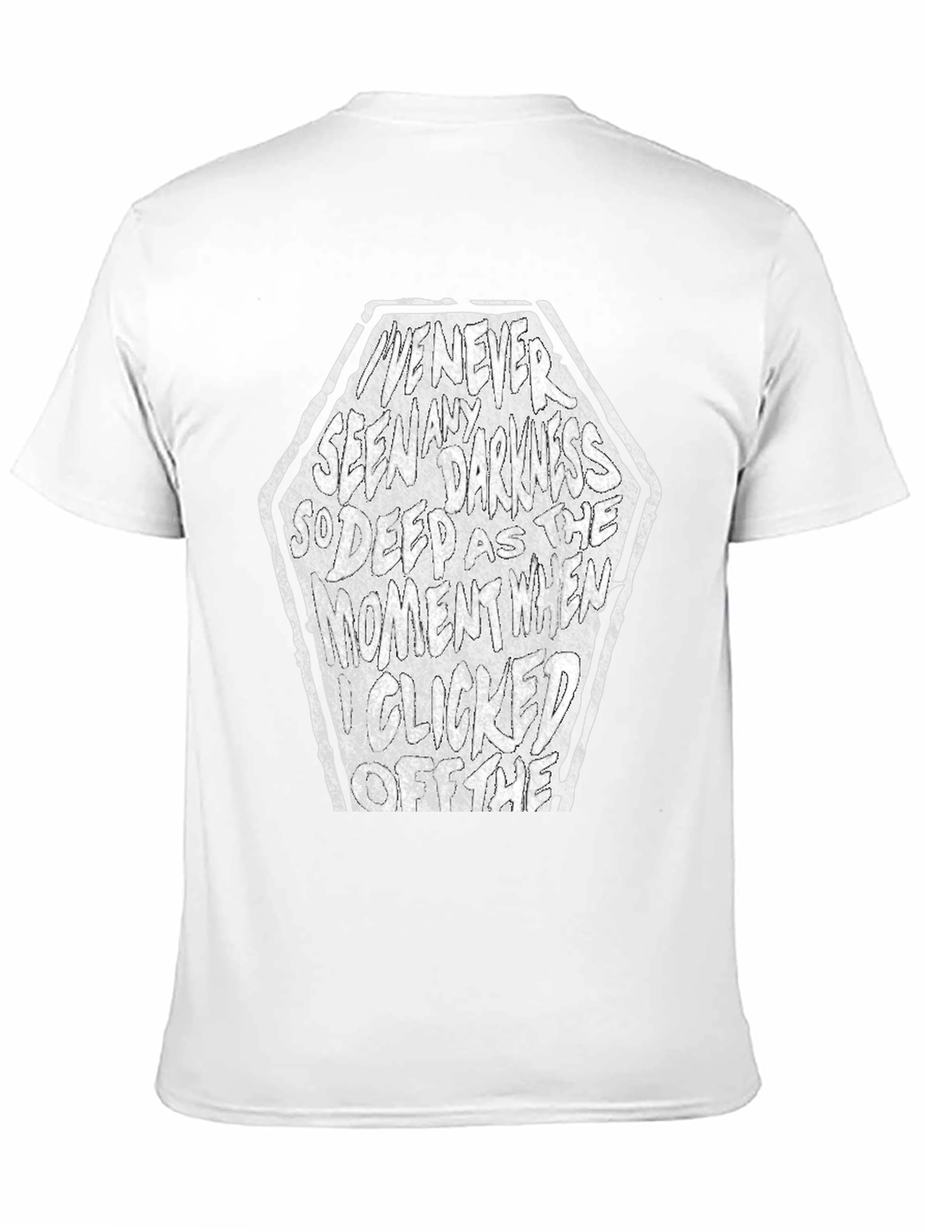 Dark Text Graphic Tee - Coffin Shape