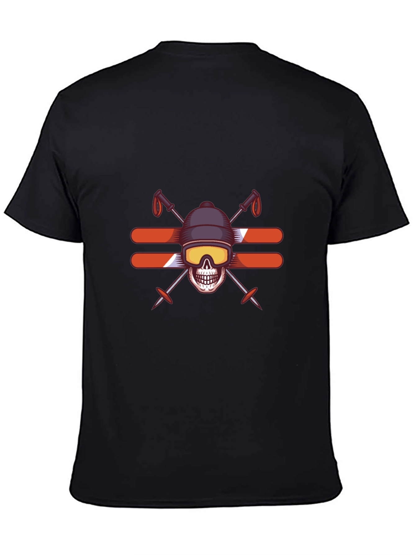 Skull Skiing T-Shirt - Winter Sports Graphic Tee