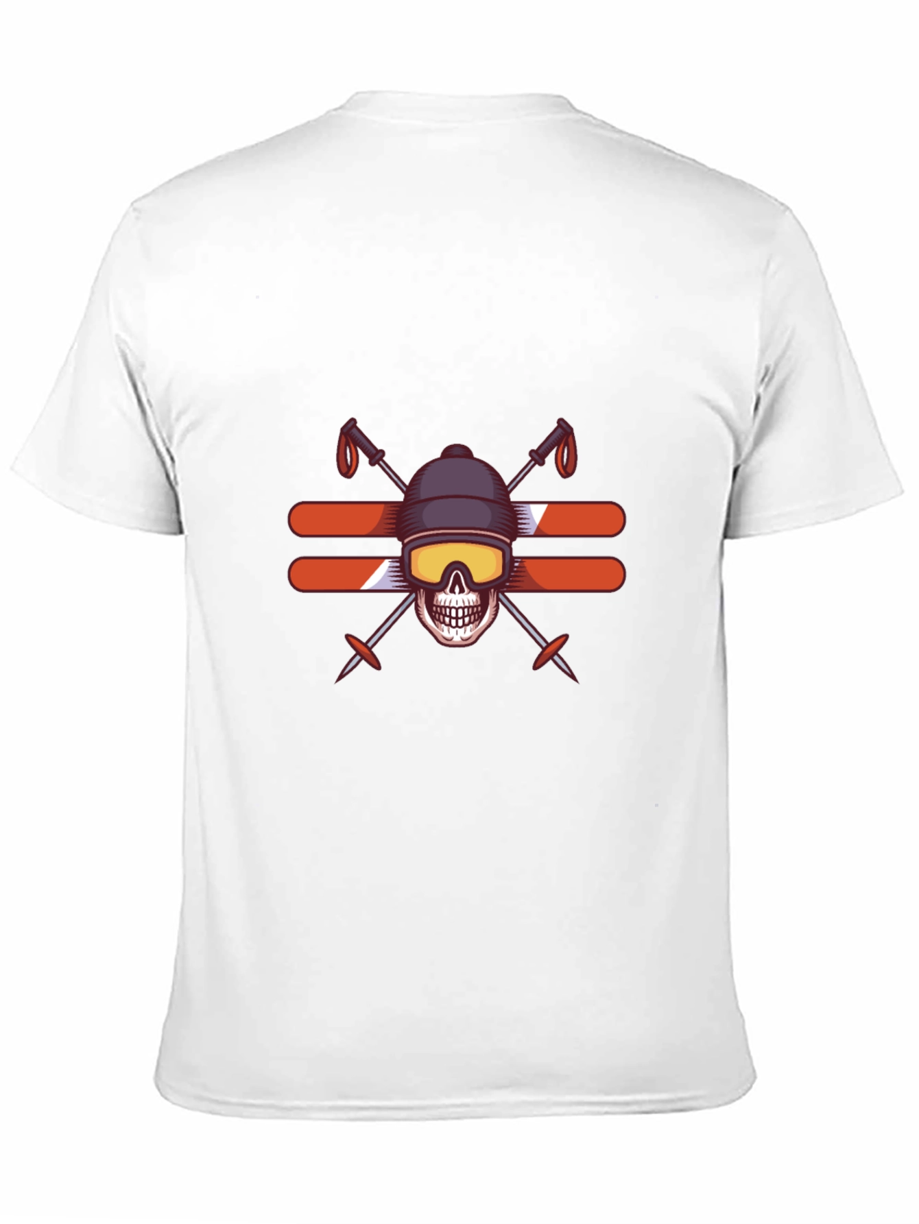 Skull Skiing T-Shirt - Winter Sports Graphic Tee
