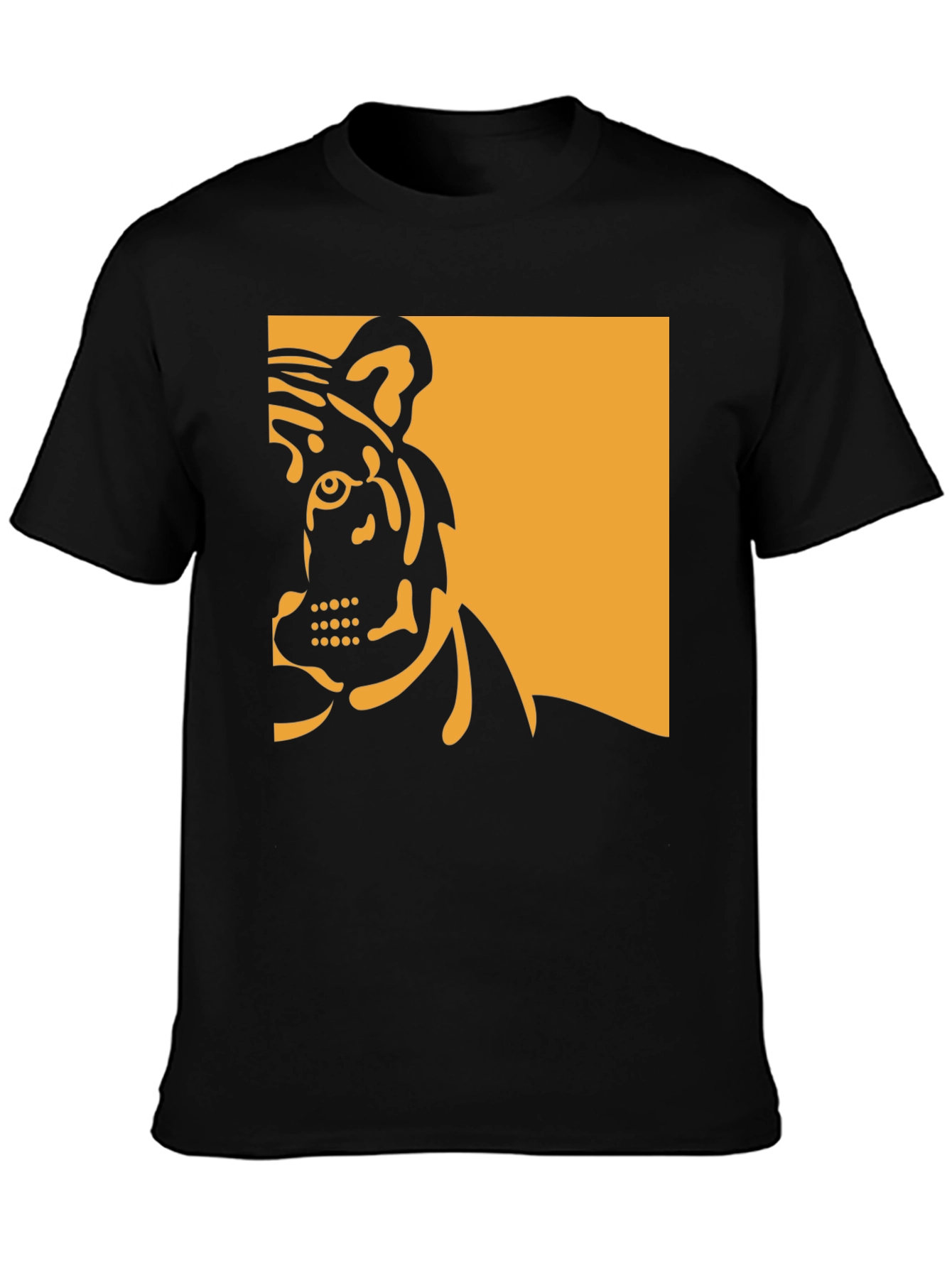 Tiger Graphic Tee - Bold Black Cotton Shirt