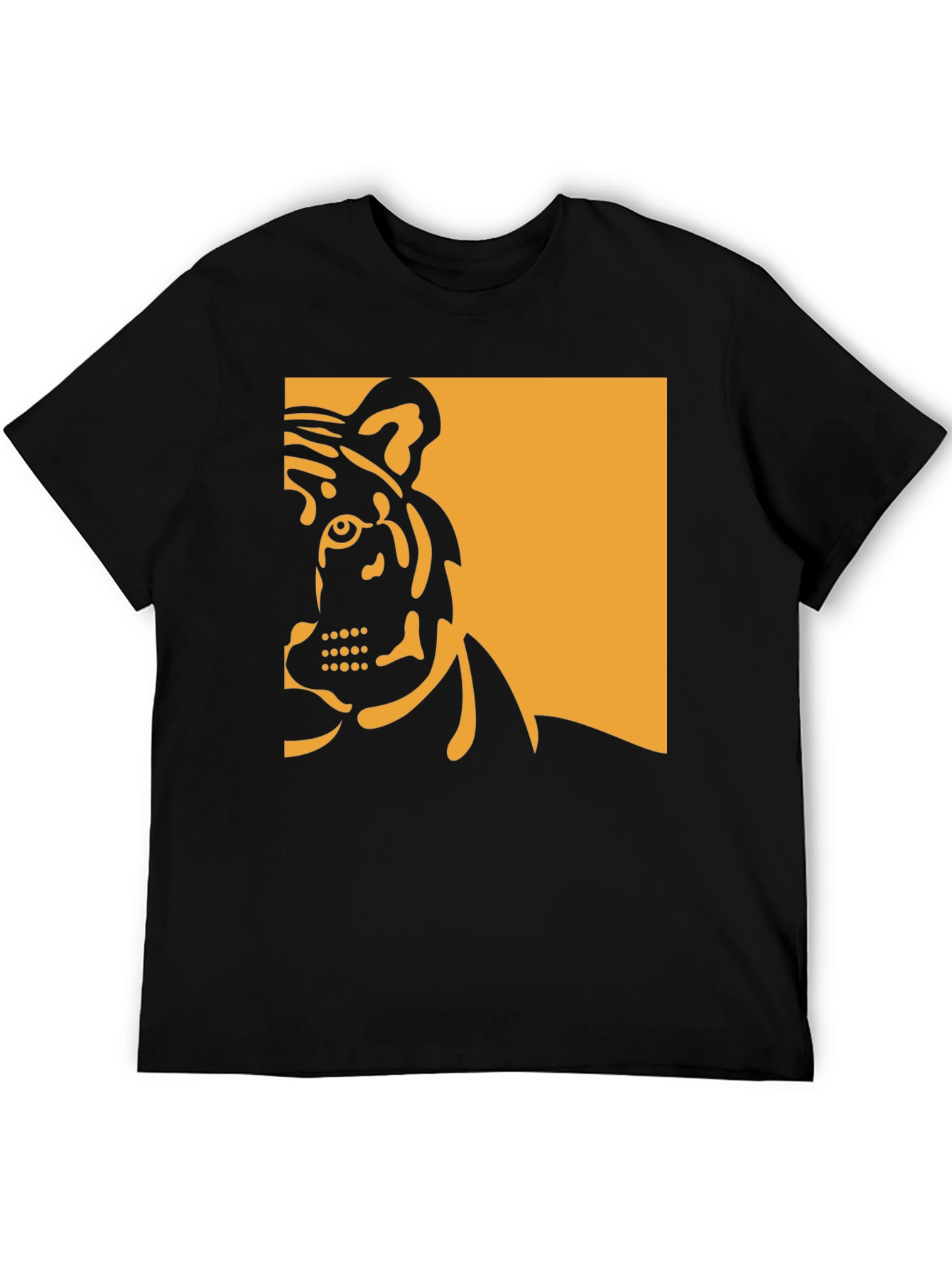 Tiger Graphic Tee - Bold Black Cotton Shirt
