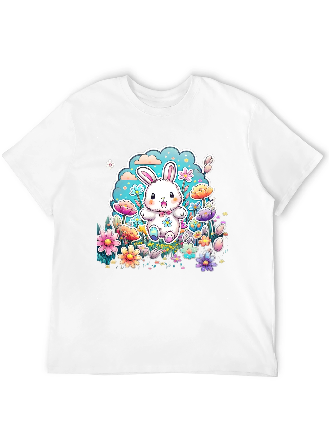 Cute Easter Bunny Floral T-Shirt