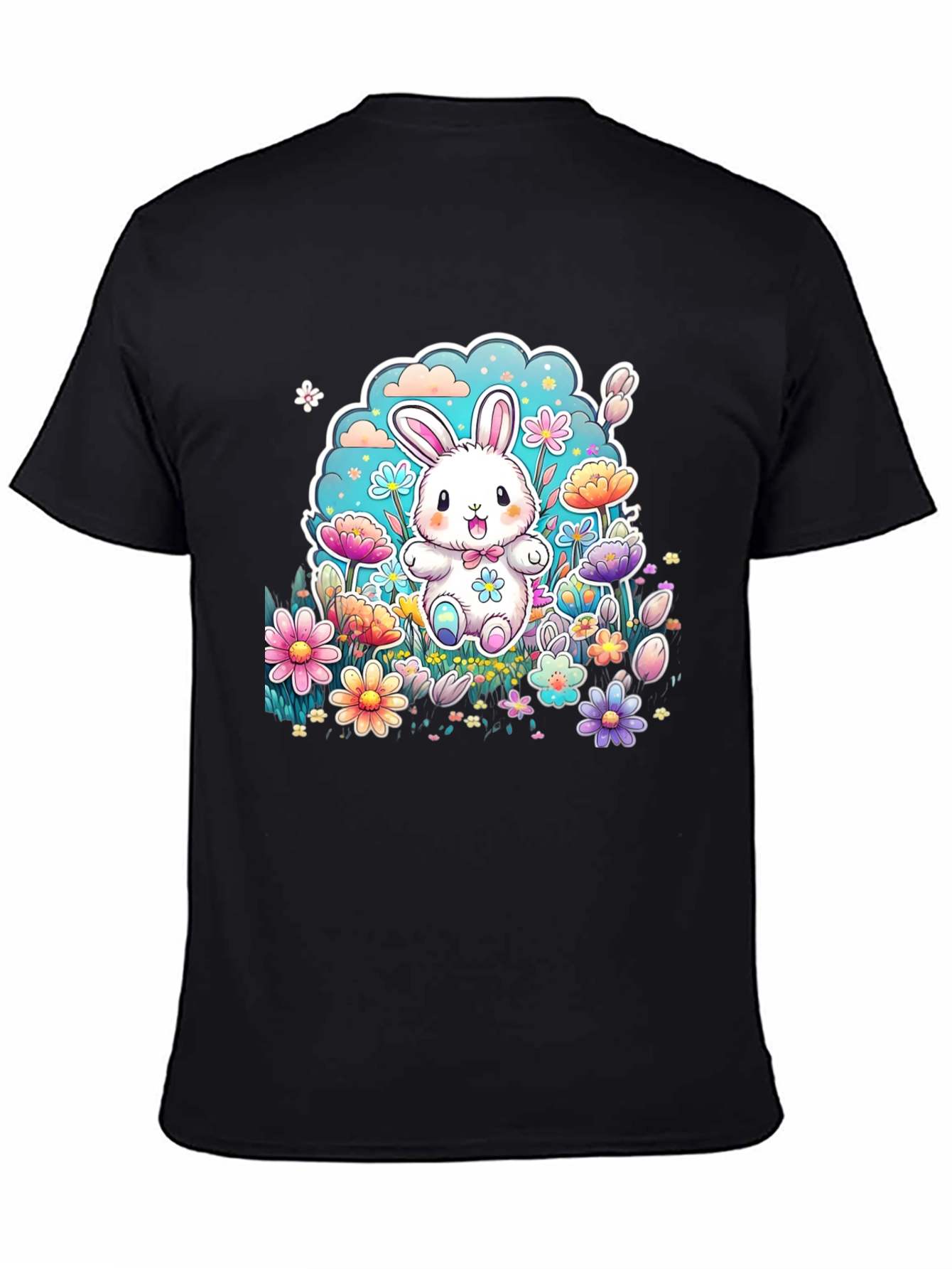 Cute Easter Bunny Floral T-Shirt