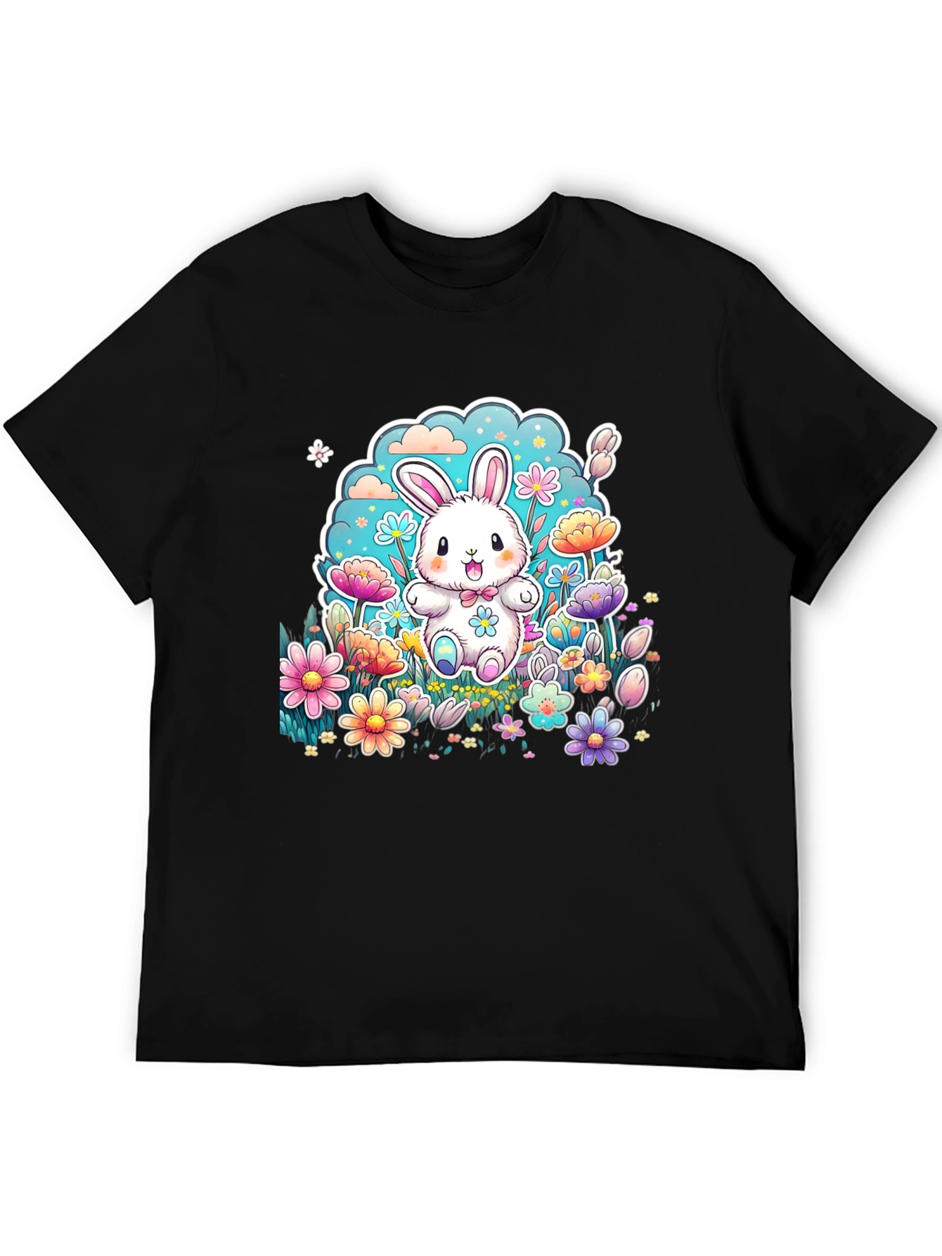 Cute Easter Bunny Floral T-Shirt