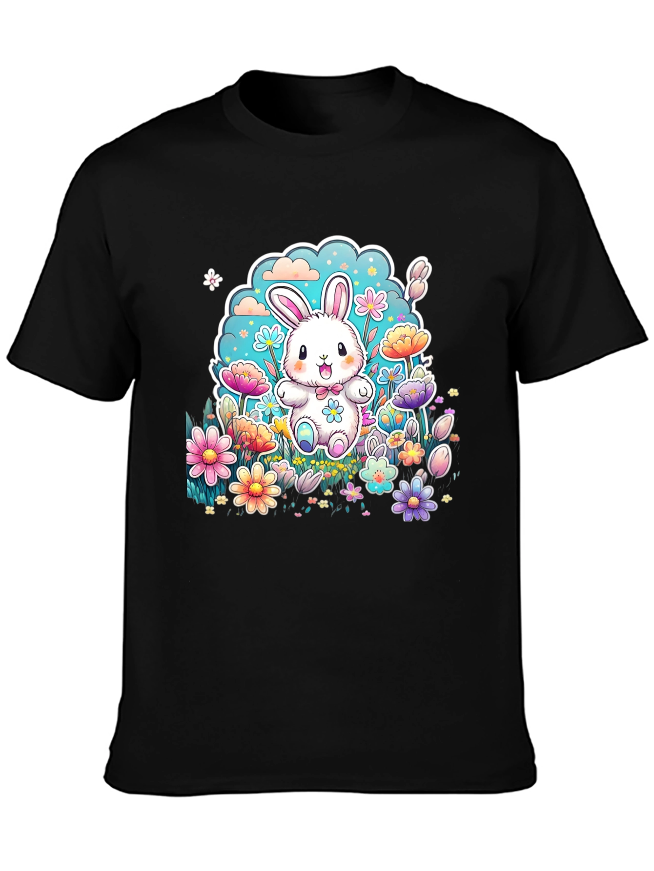 Cute Easter Bunny Floral T-Shirt