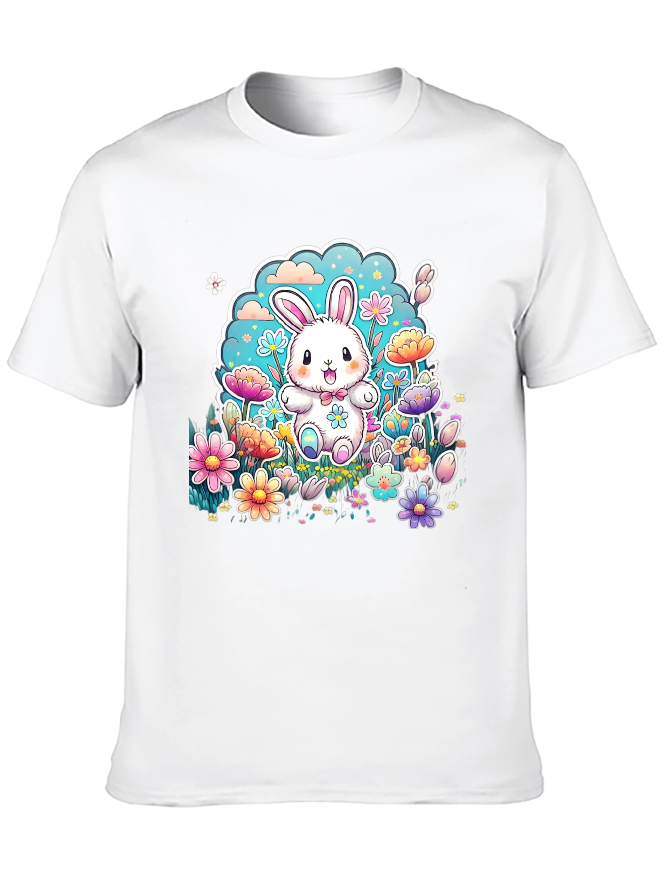 Cute Easter Bunny Floral T-Shirt