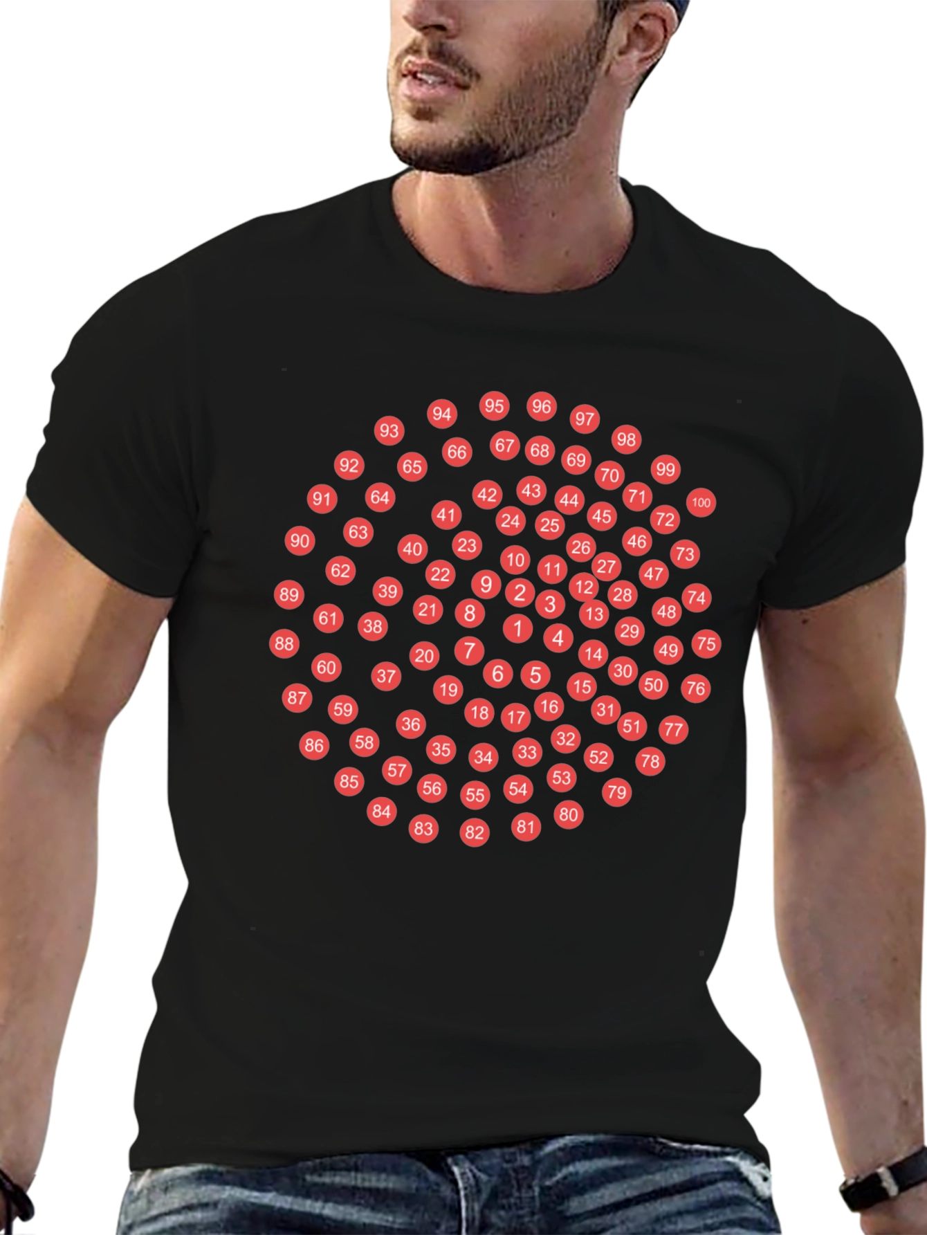 Numbered Circles Graphic T-Shirt
