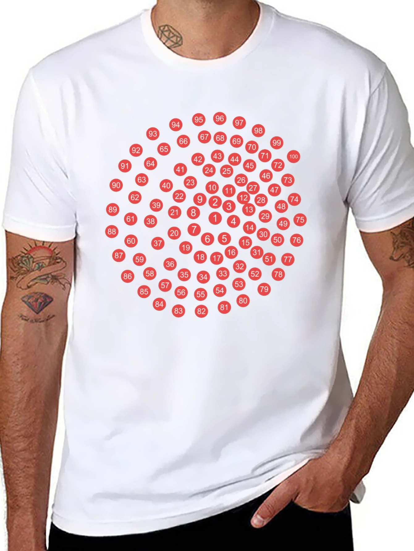 Numbered Circles Graphic T-Shirt
