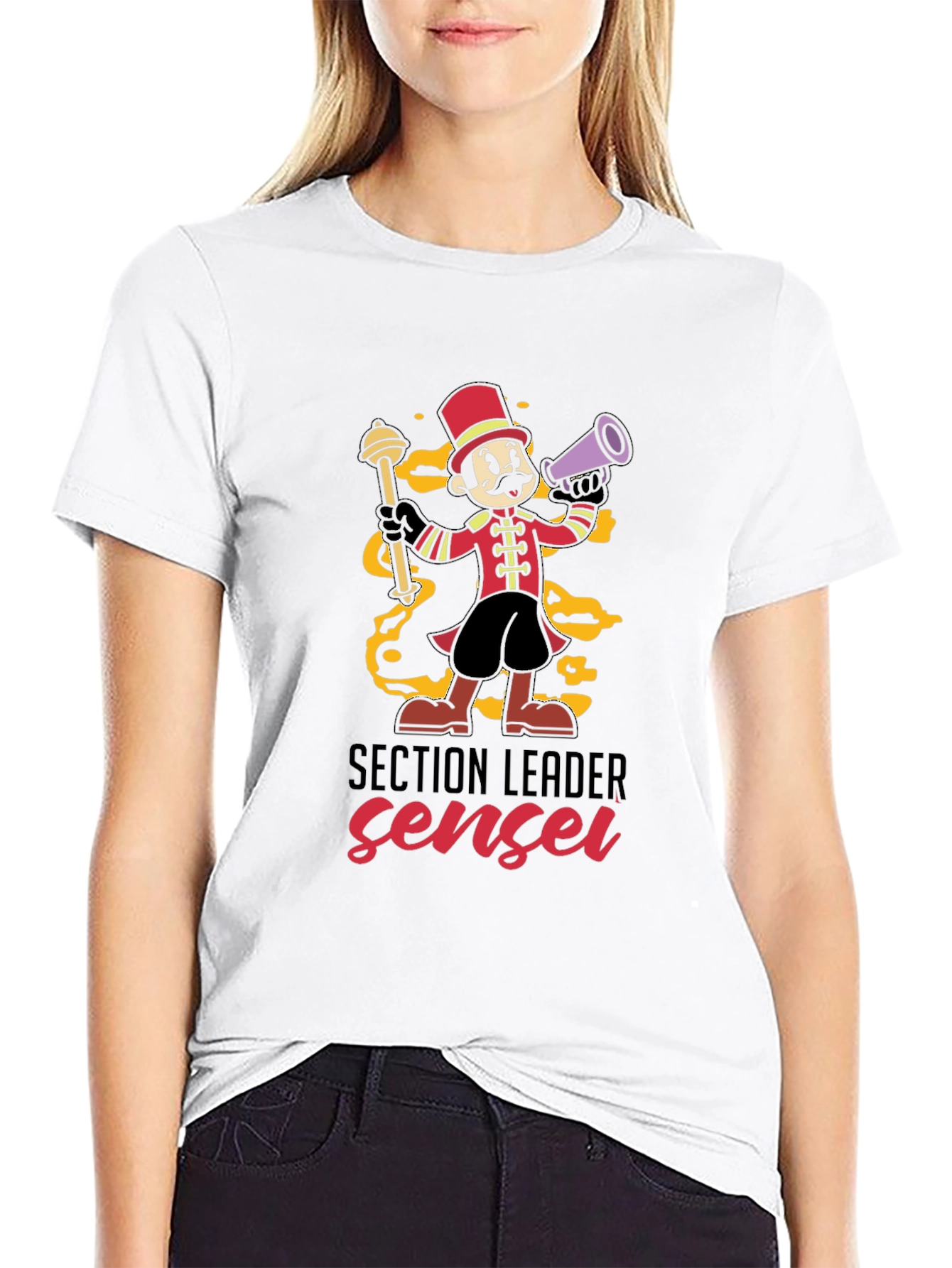 Section Leader Sensei T-Shirt - Cartoon Band Leader Tee