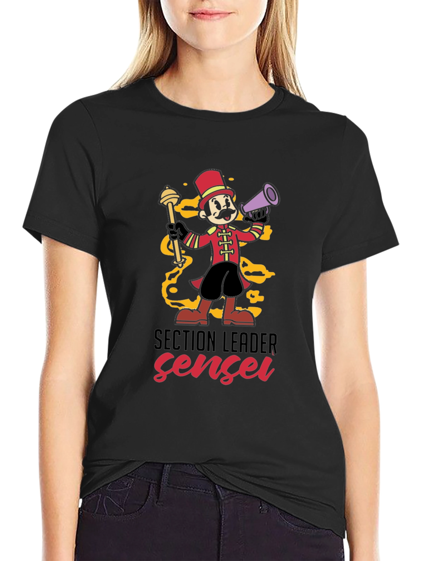 Section Leader Sensei T-Shirt - Cartoon Band Leader Tee