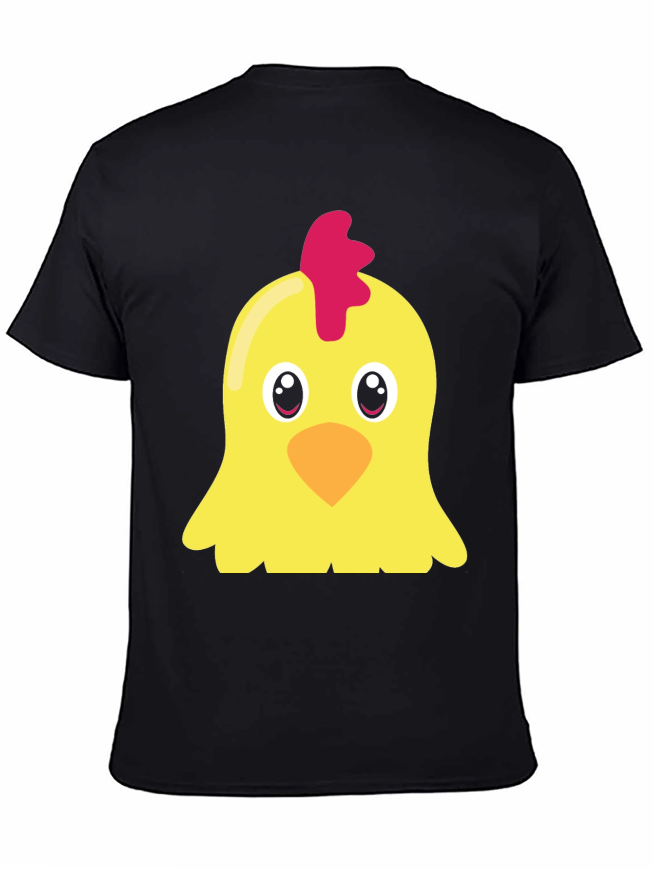 Cute Chicken Graphic T-Shirt - Black Short Sleeve