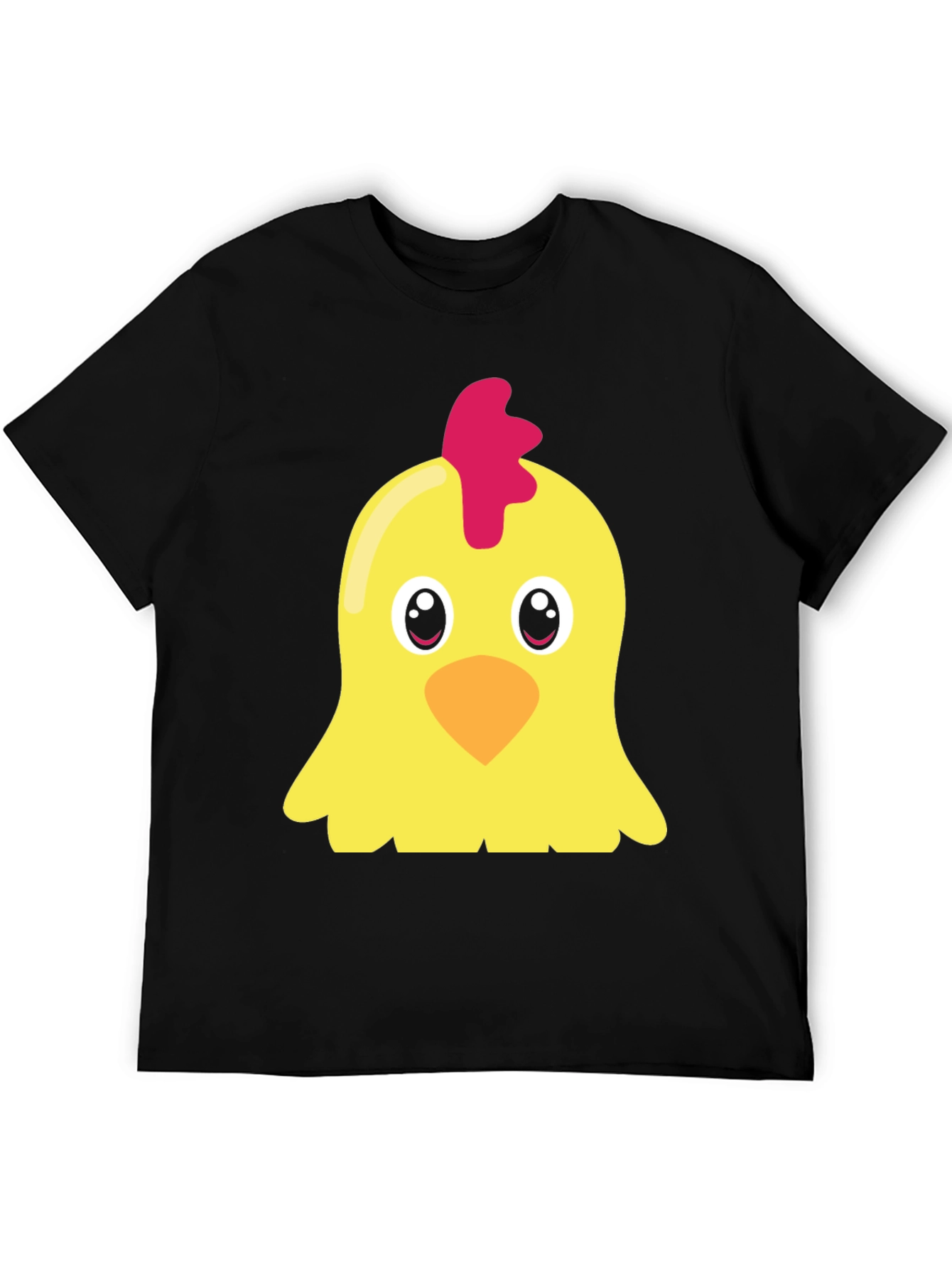 Cute Chicken Graphic T-Shirt - Black Short Sleeve