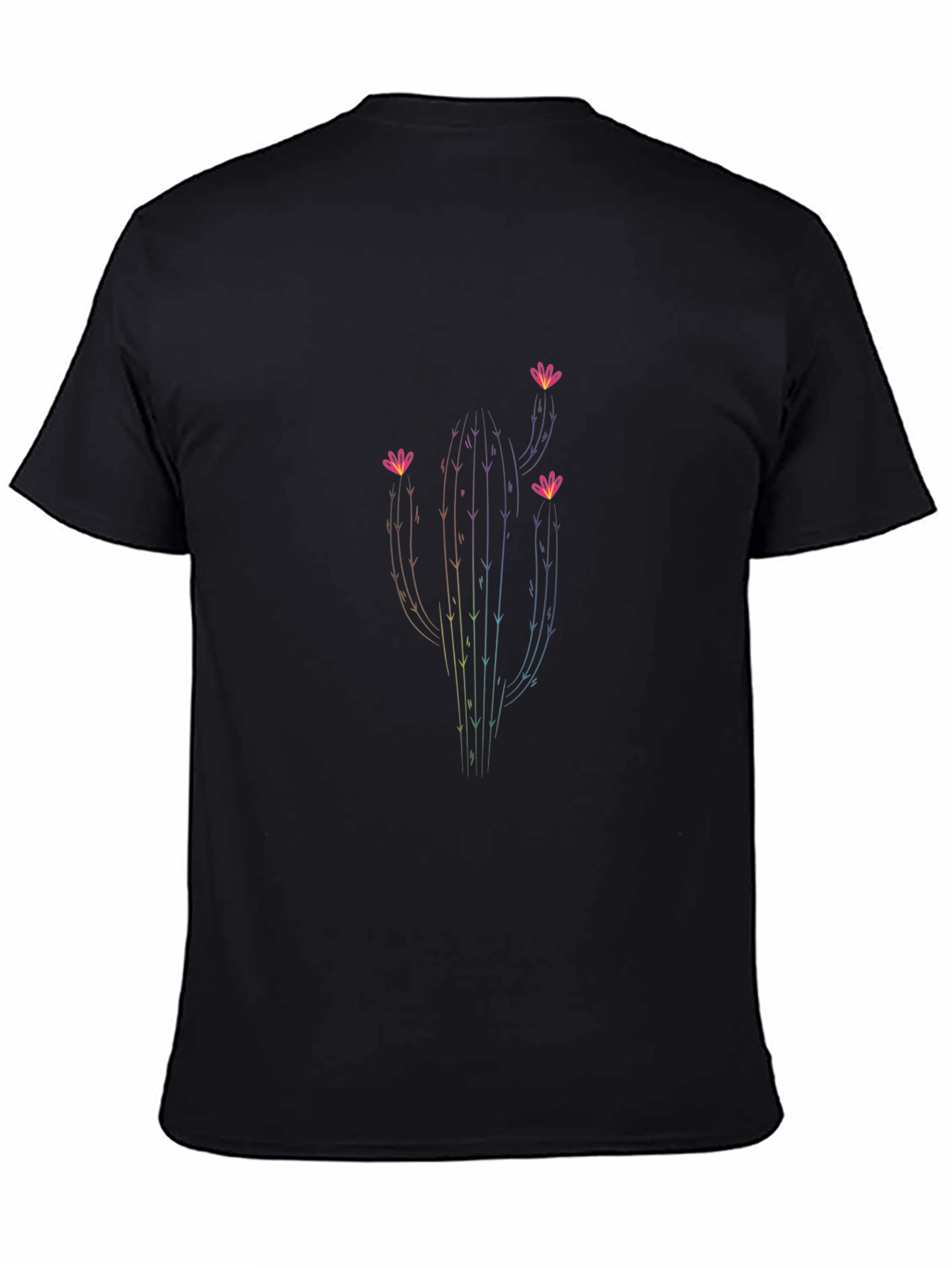 Rainbow Cactus Graphic Tee - Soft Cotton Comfort