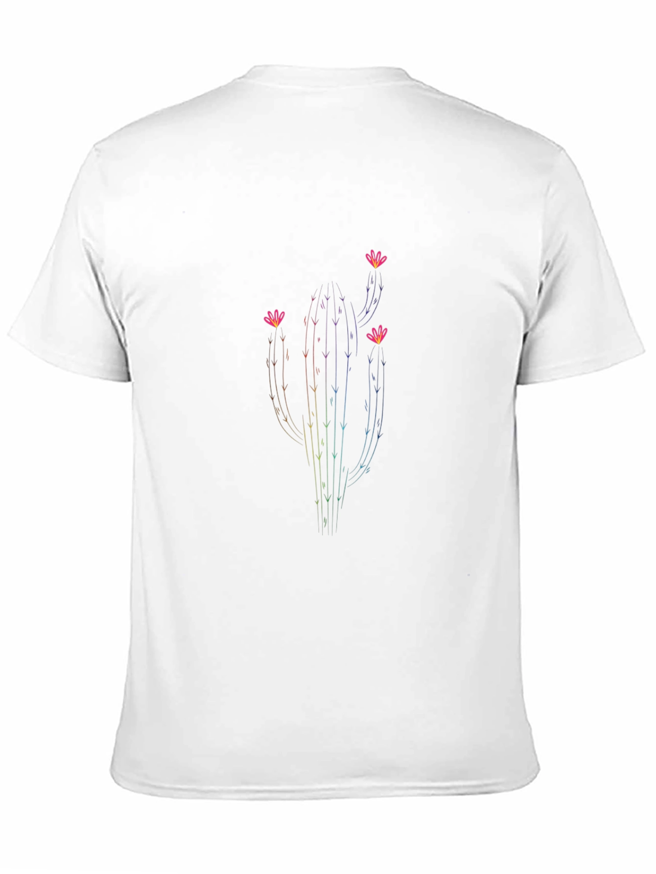 Rainbow Cactus Graphic Tee - Soft Cotton Comfort