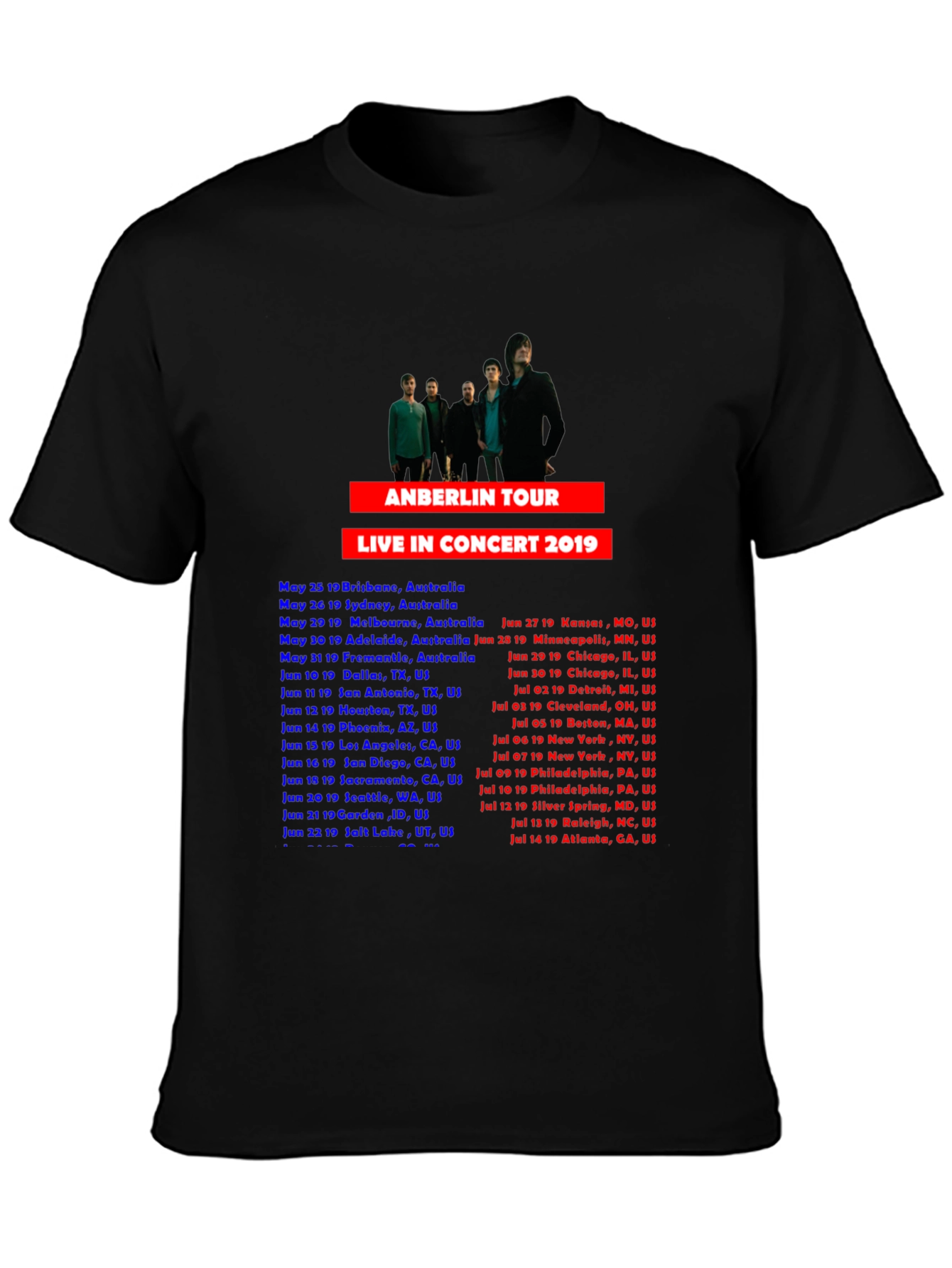 Anberlin Tour 2019 Concert T-Shirt