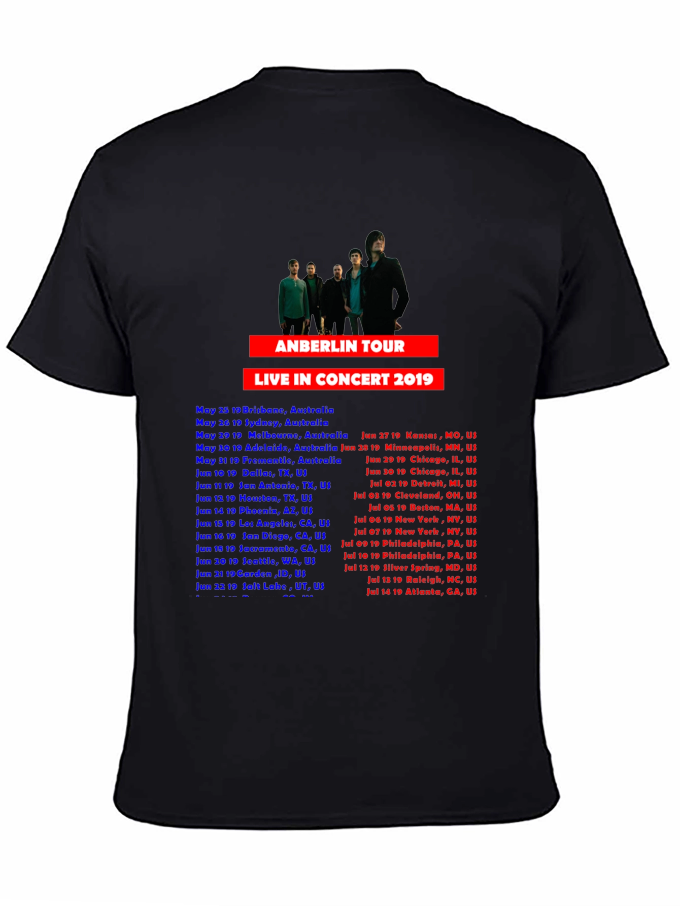 Anberlin Tour 2019 Concert T-Shirt