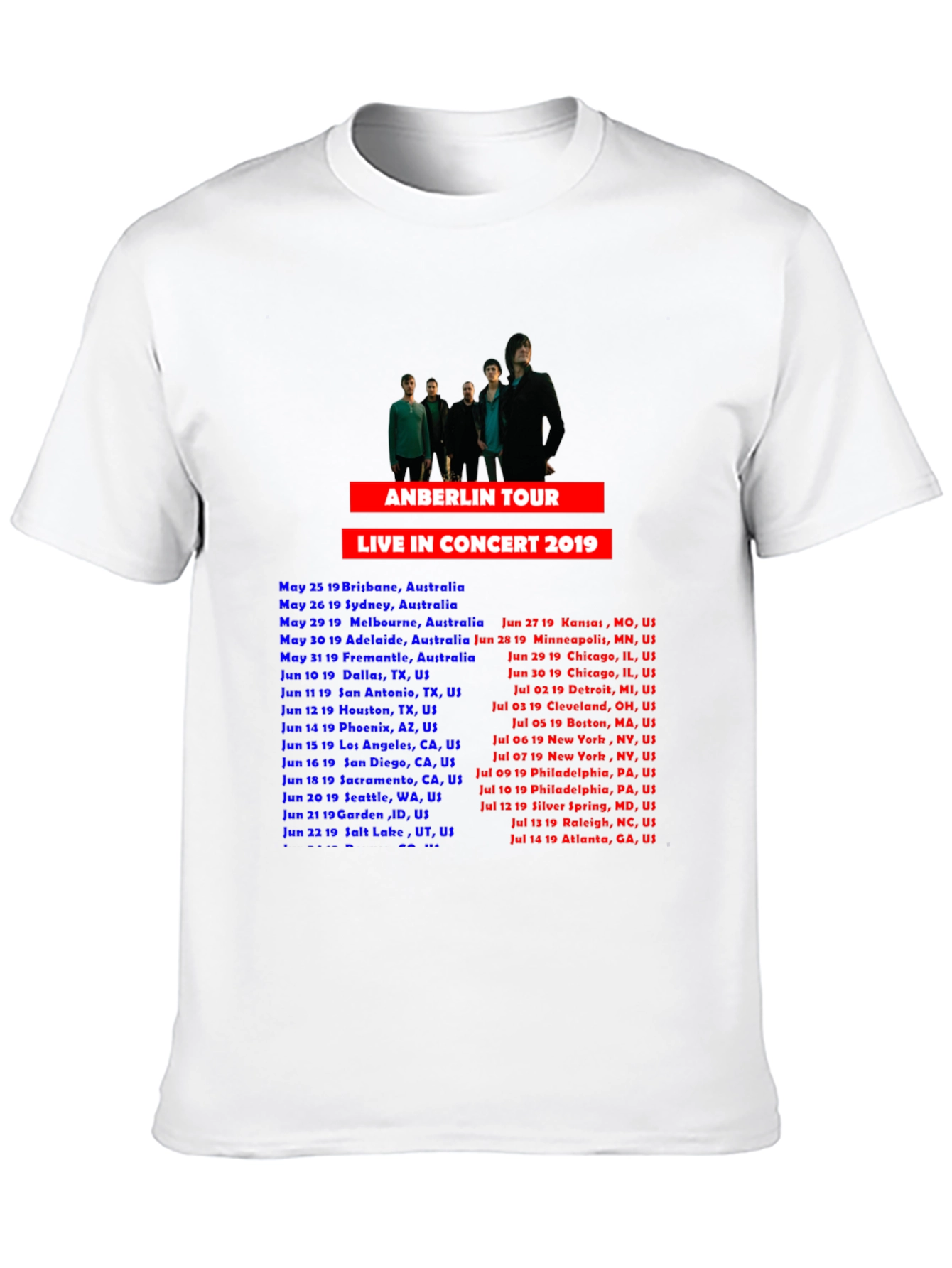 Anberlin Tour 2019 Concert T-Shirt